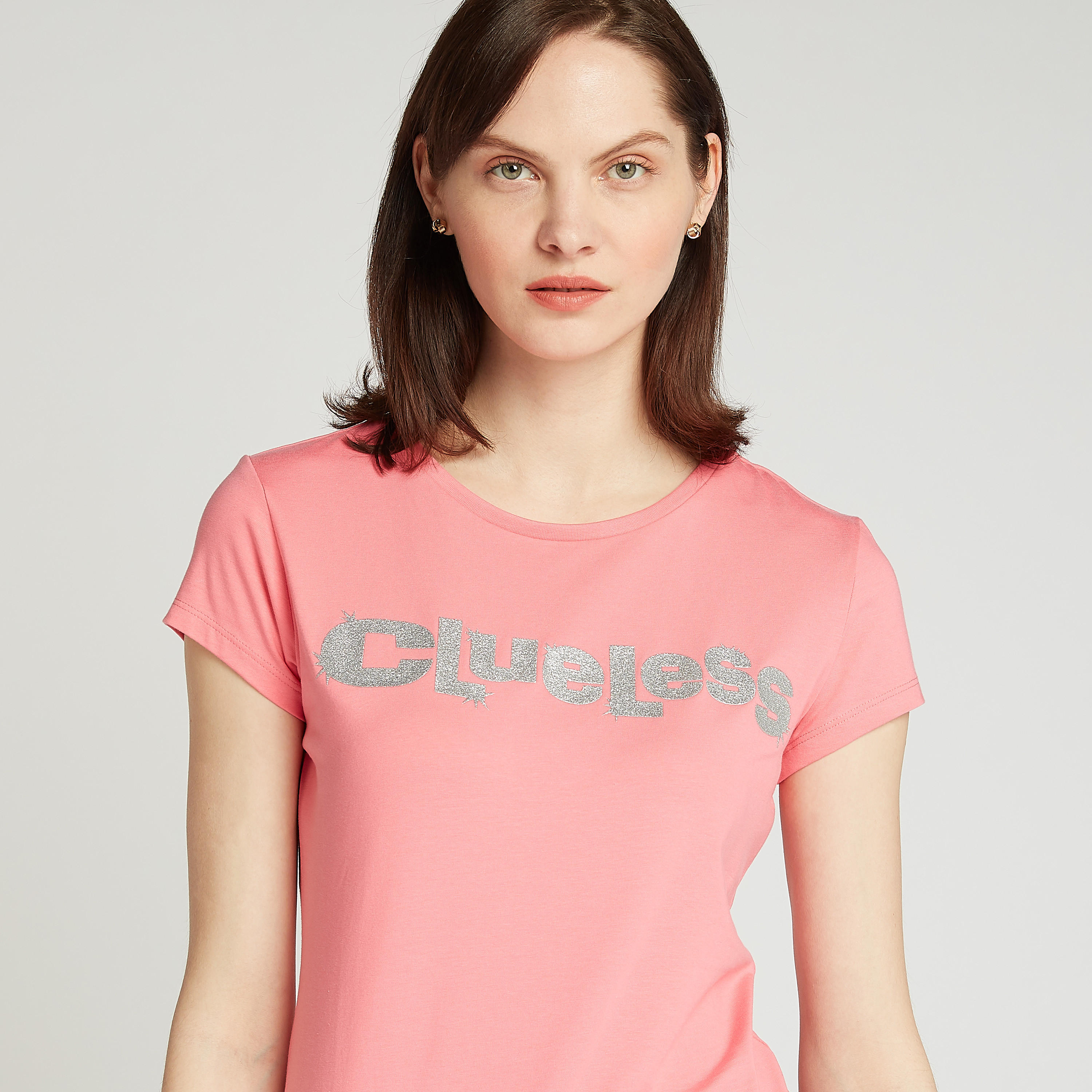 تيشيرت سكيني بياقة ضيقة وأكمام كاب وطبعات-women-clothing-tshirts-image-3