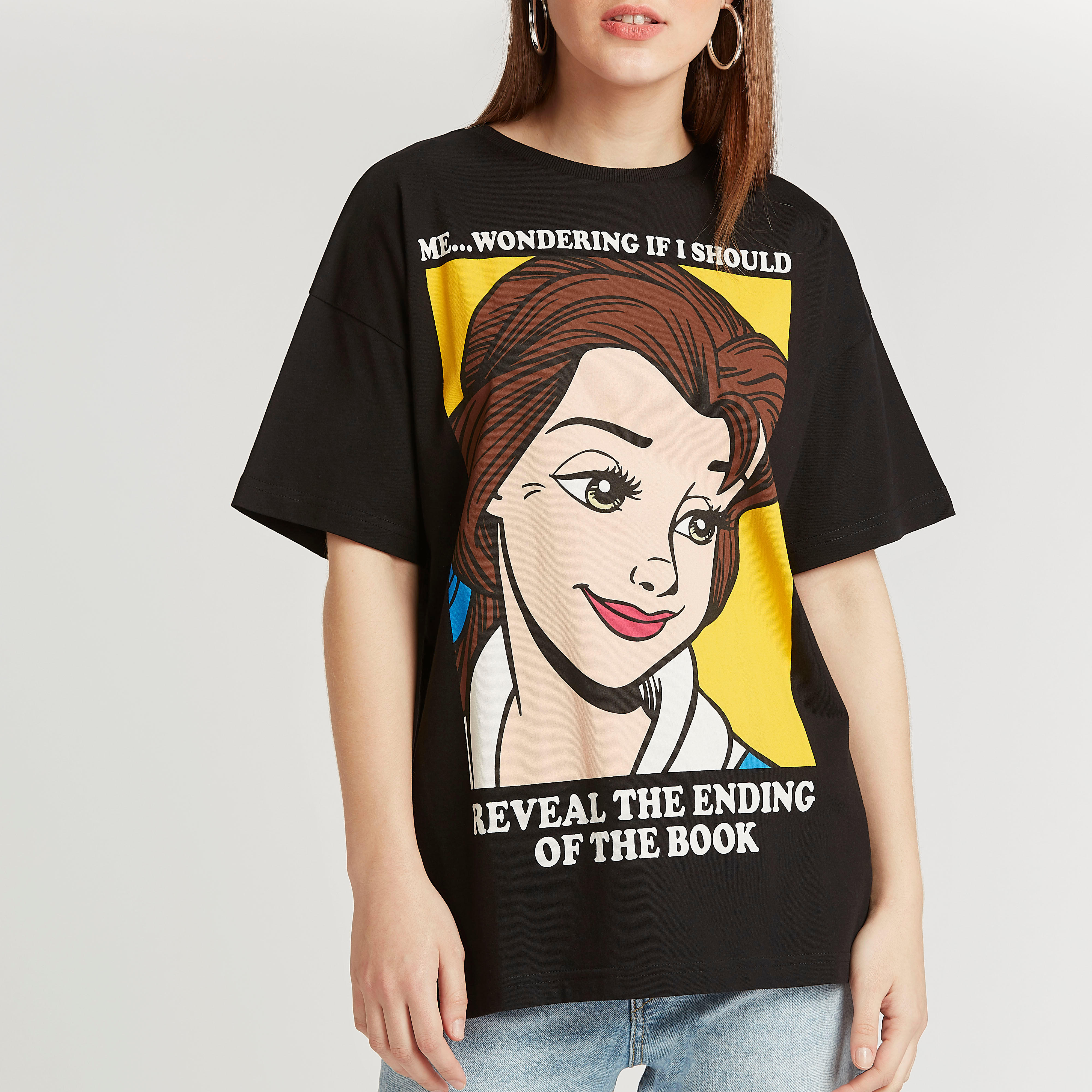 تيشيرت بياقة ضيّقة وأكمام قصيرة وطبعات بيل-women-clothing-tshirts-image-3