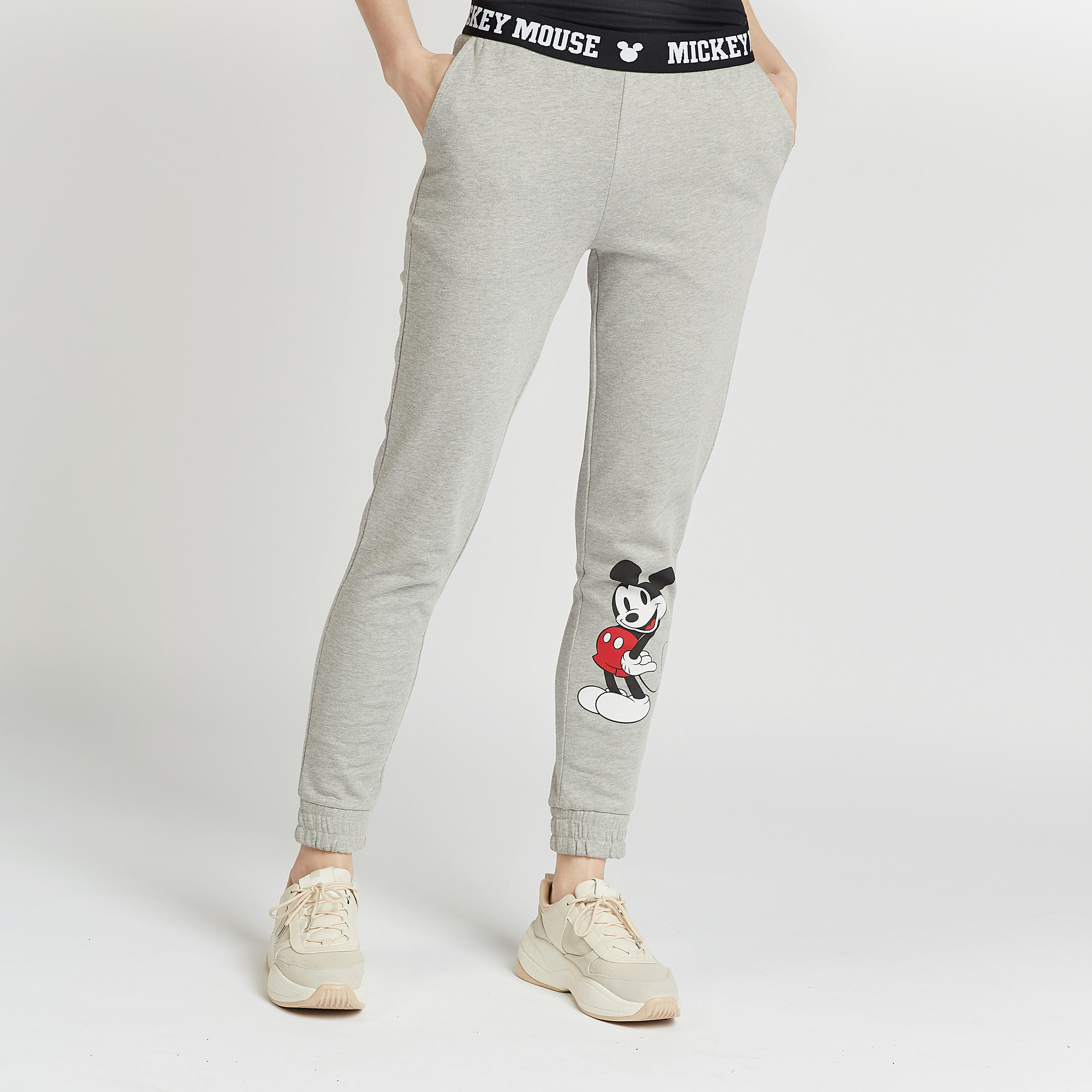 بنطلون رياضي بخصر مطّاطي وجيوب وطبعات ميكي ماوس-women-clothing-bottoms-joggers-image-1