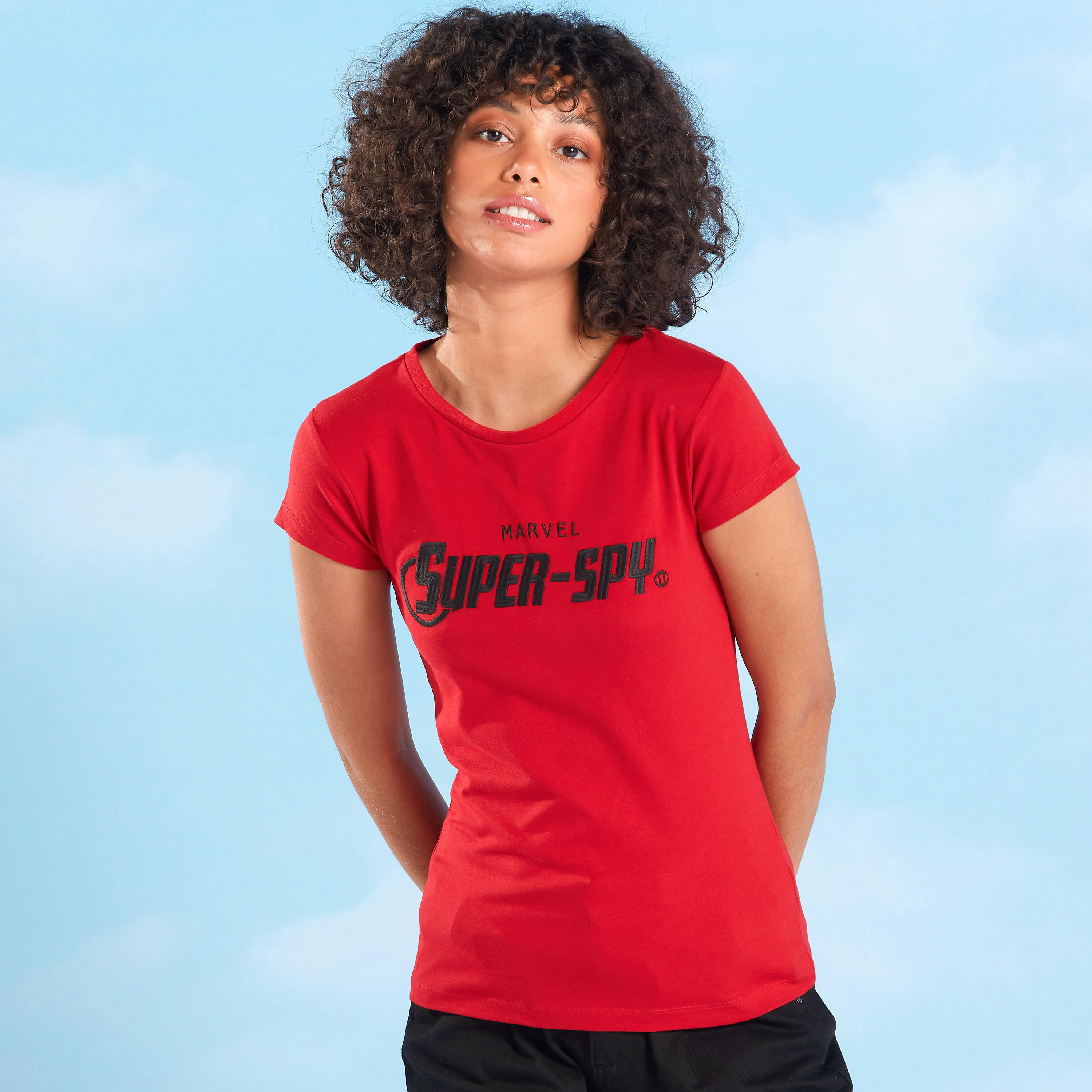 تيشيرت سكيني فيت بياقة ضيّقة وأكمام كاب وطبعات-women-clothing-tshirts-image-1