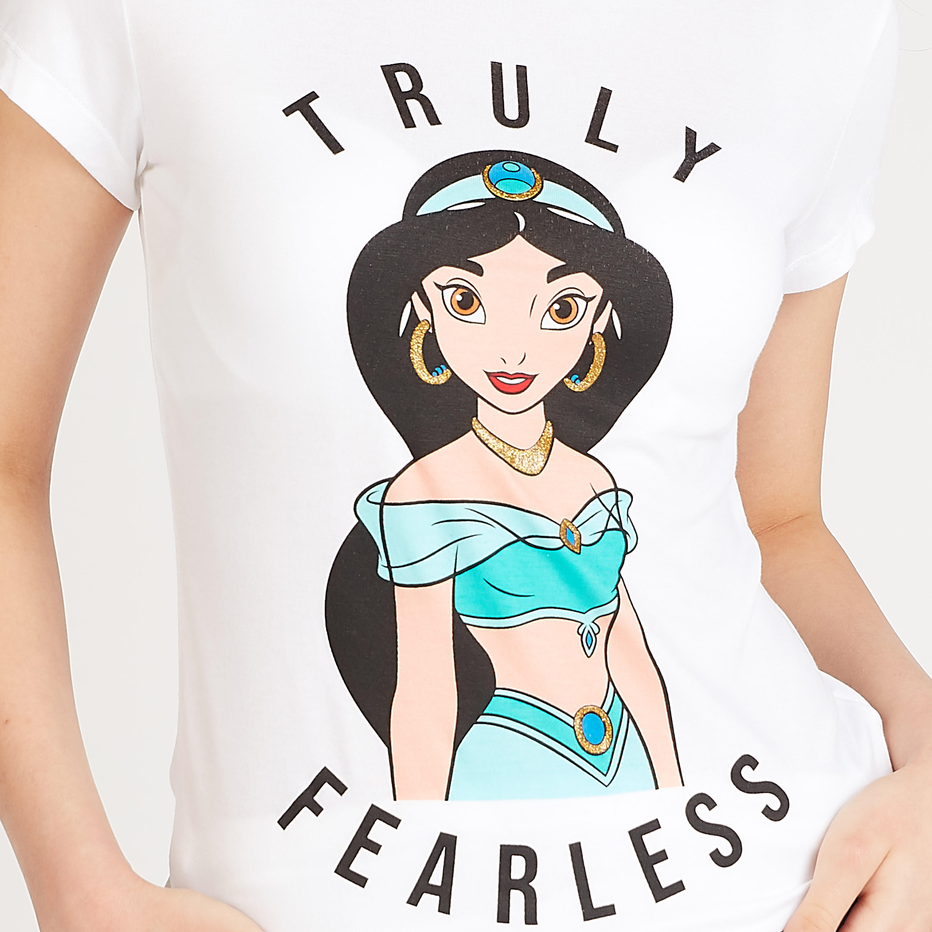 تيشيرت سكيني فيت بياقة مستديرة وأكمام قصيرة وطبعات جاسمين-women-clothing-tshirts-image-3