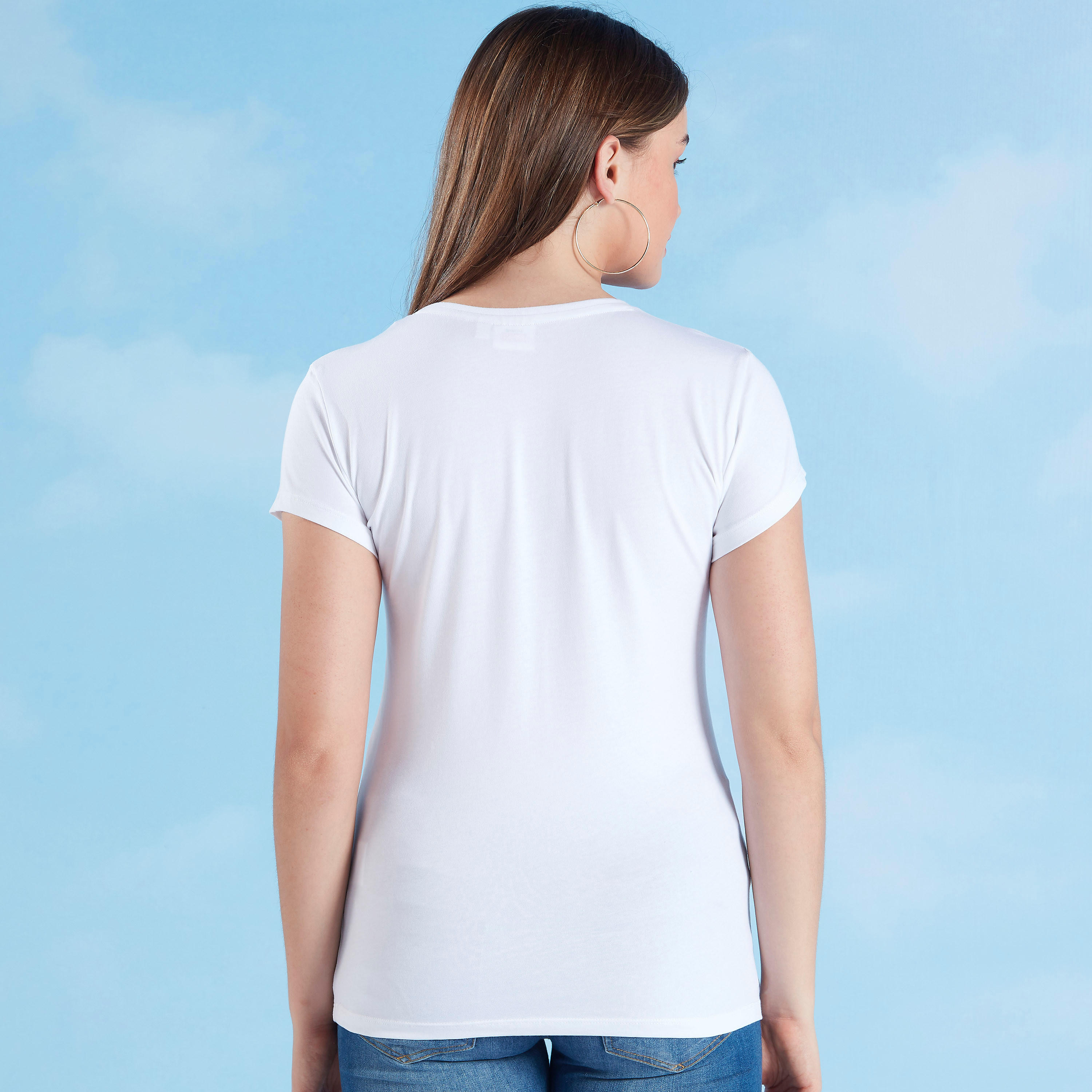 تيشيرت سكيني فيت بأكمام كاب وطبعات آفنجرز جرافيكيّة-women-clothing-tshirts-image-4
