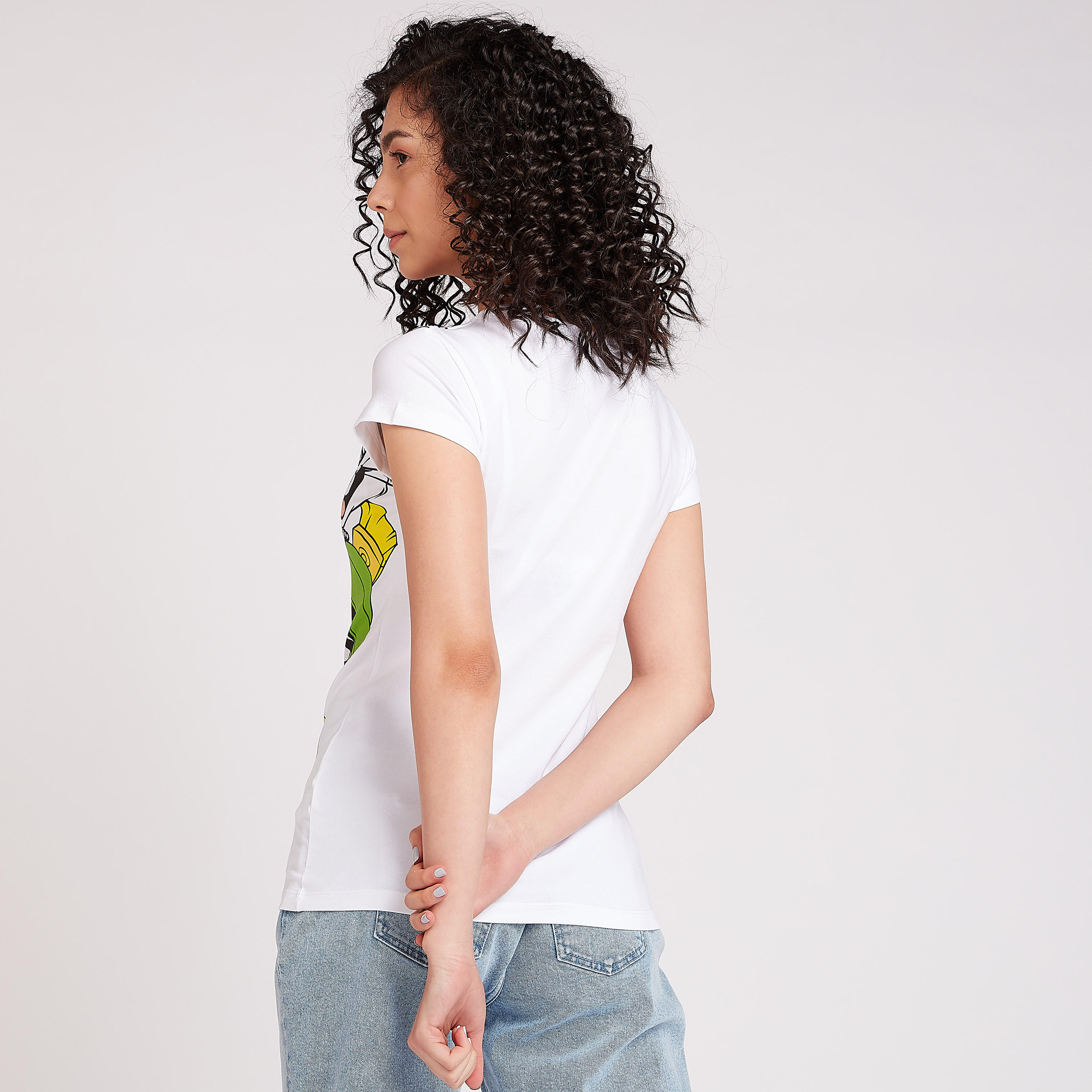 تيشيرت مستدام بياقة ضيقة وأكمام كاب وطبعات لوني تيونر-women-clothing-tshirts-image-4