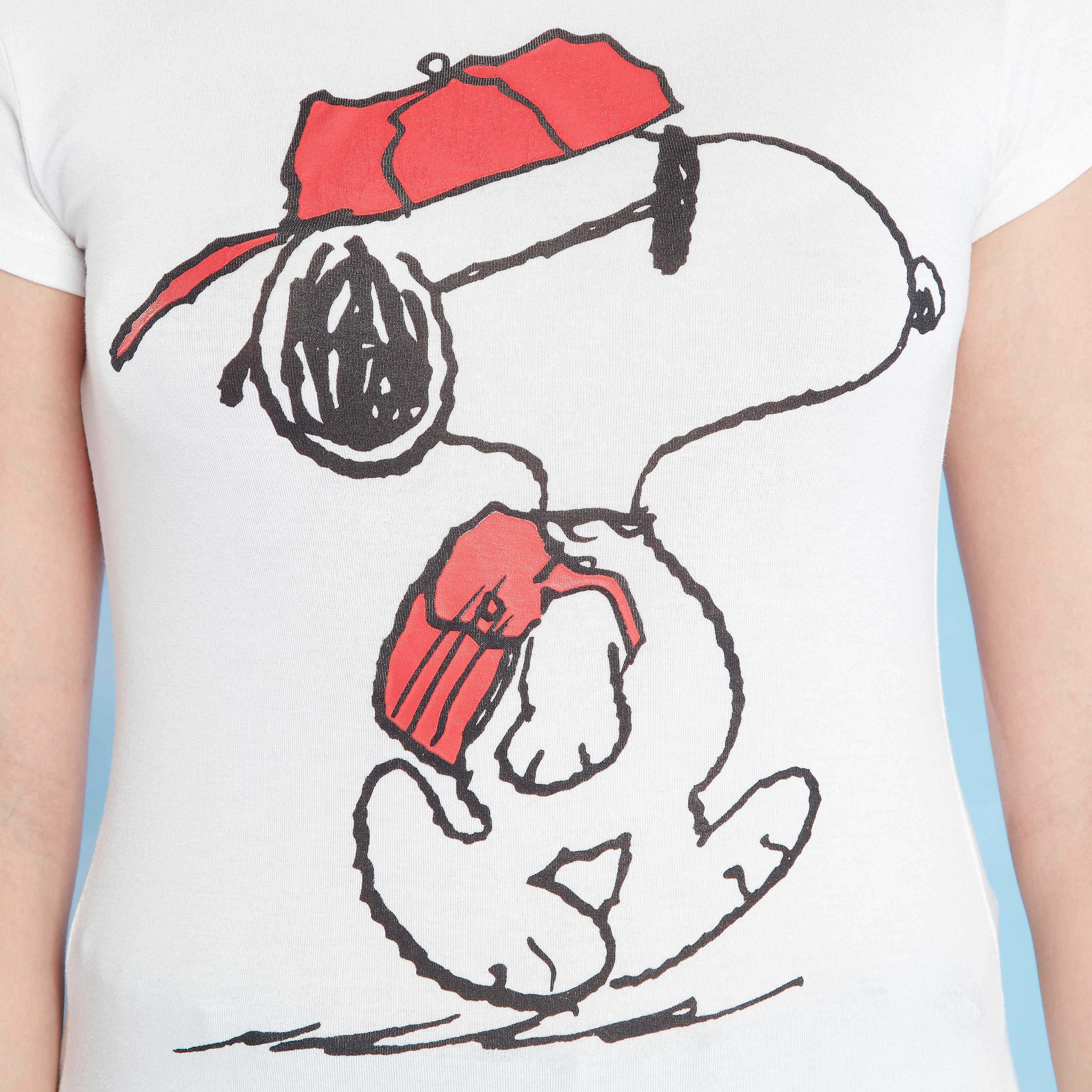 تيشيرت بياقة مستديرة وأكمام كاب وطبعات-women-clothing-tshirts-image-3