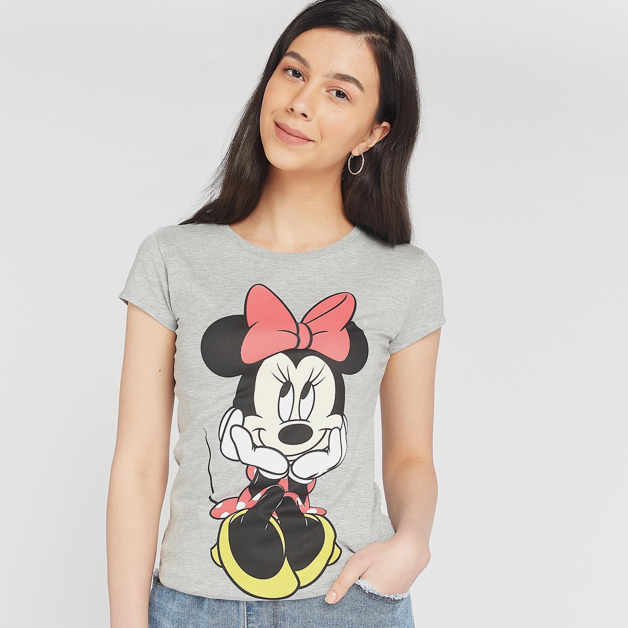تيشيرت مستدام سكيني بطبعات ميني ماوس جرافيك-women-clothing-tshirts-image-1