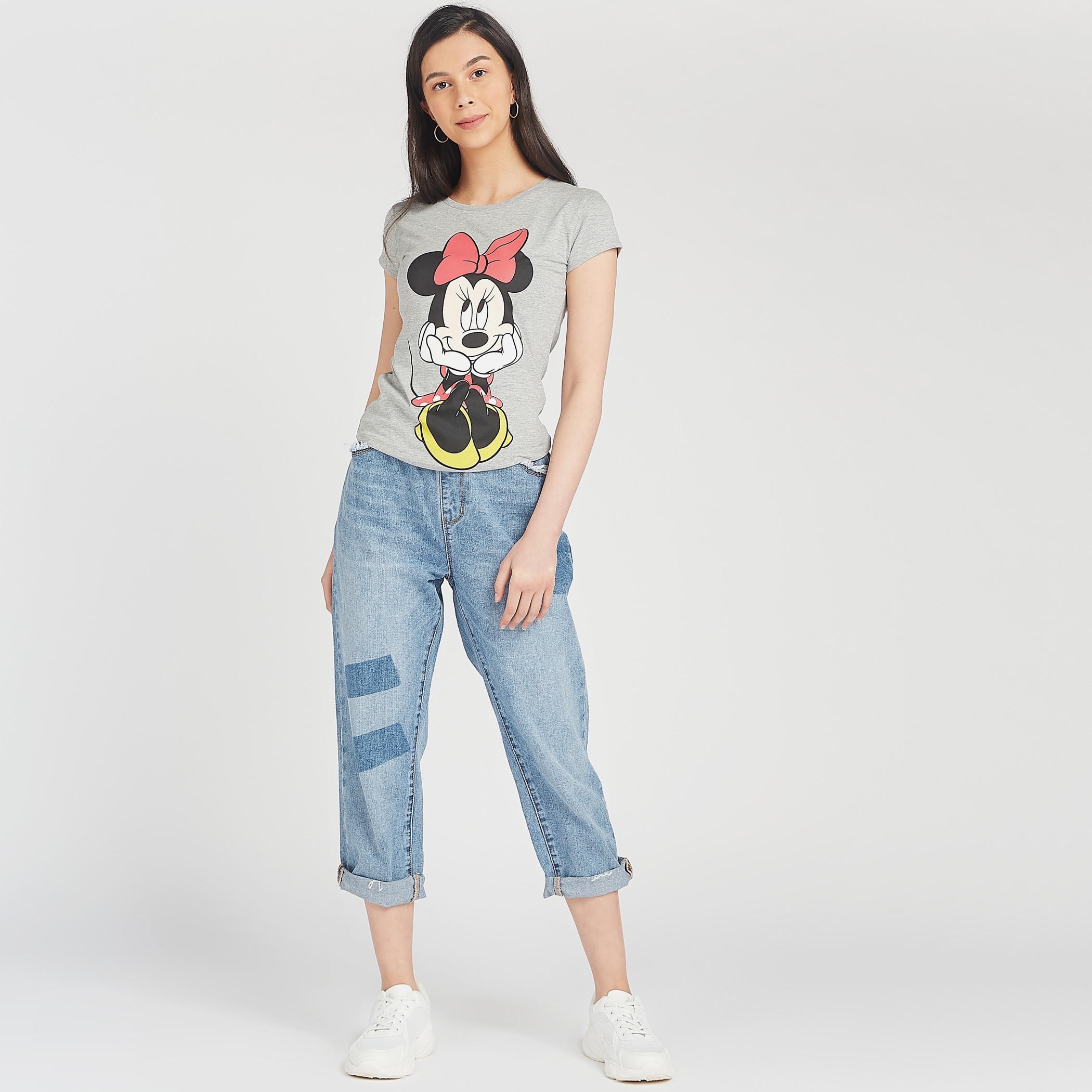 تيشيرت مستدام سكيني بطبعات ميني ماوس جرافيك-women-clothing-tshirts-image-2