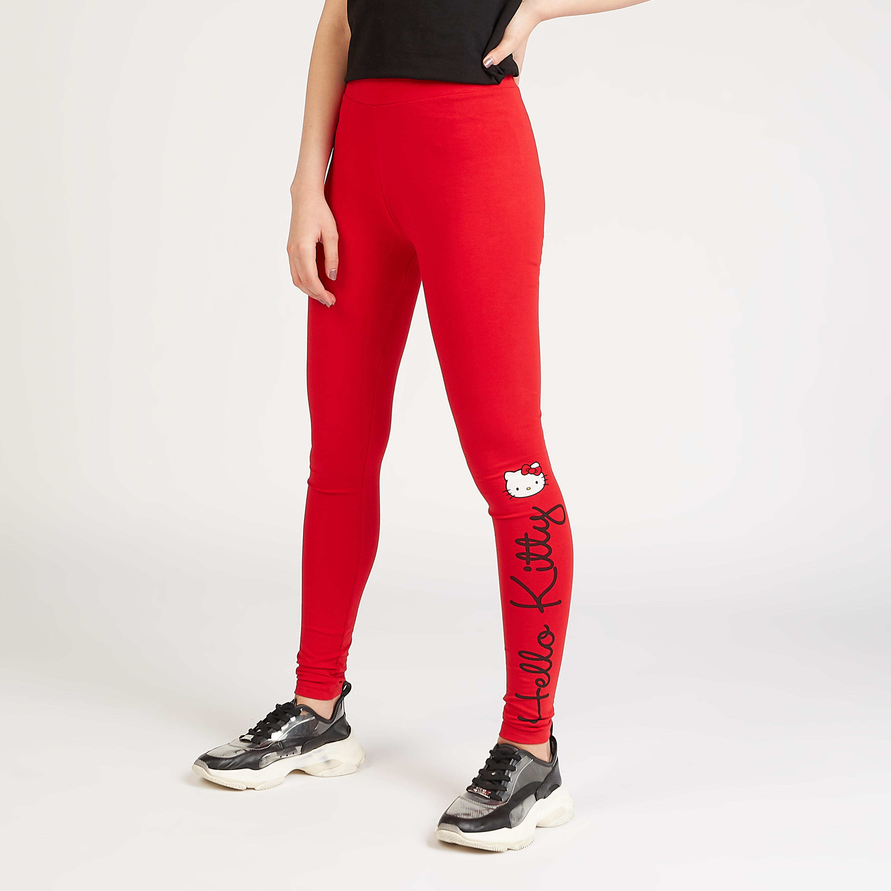 بنطلون ليقنز مستدام بخصر مطّاطي وطبعاتهالو كيتي-women-clothing-bottoms-leggings-image-1
