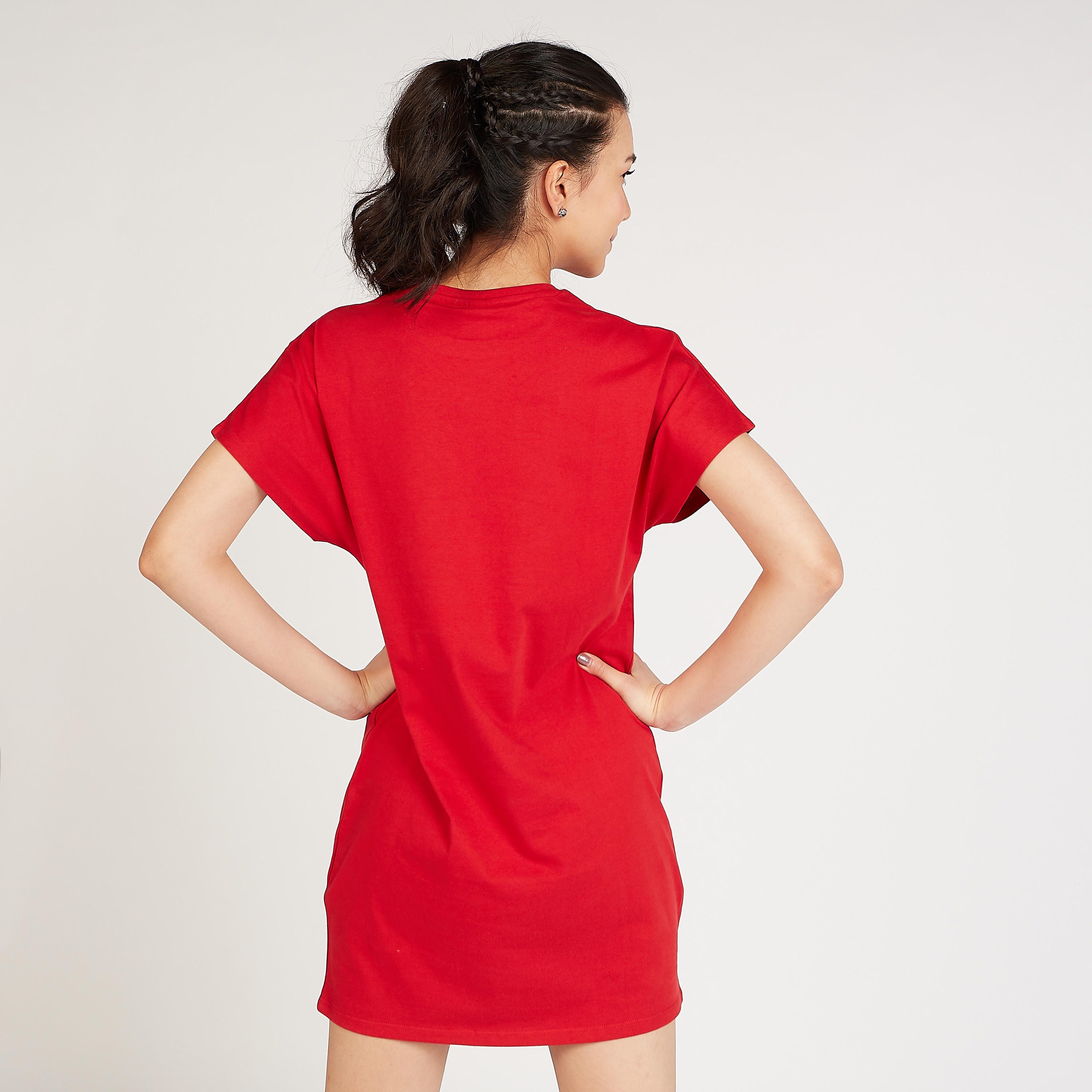 Sustainable Minnie Mouse Embellished Detail Mini Dress with Round Neck-women-clothing-dresses-image-4