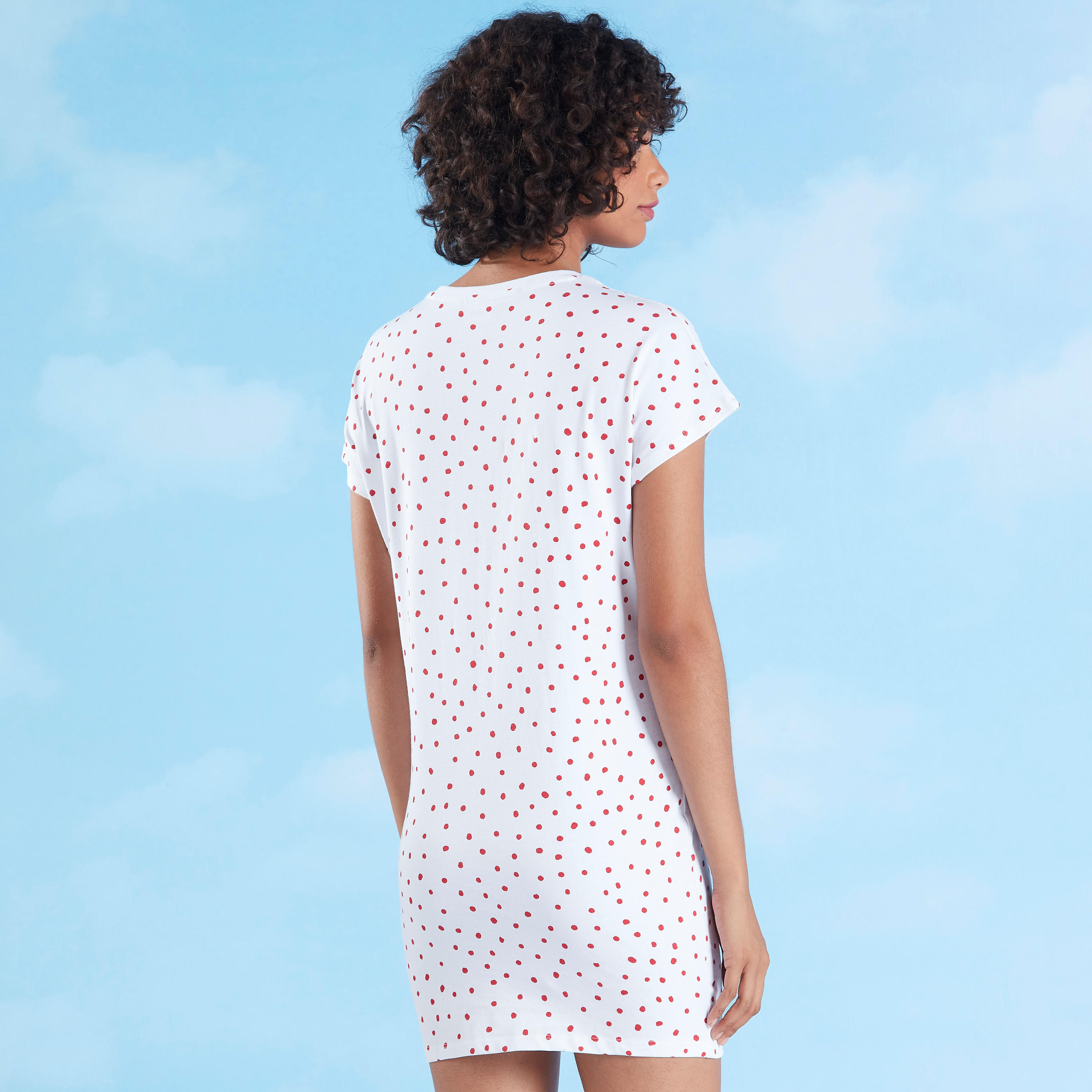 فستان تيشيرت بتفاصيل ترتر ميني ماوس-women-clothing-dresses-image-5