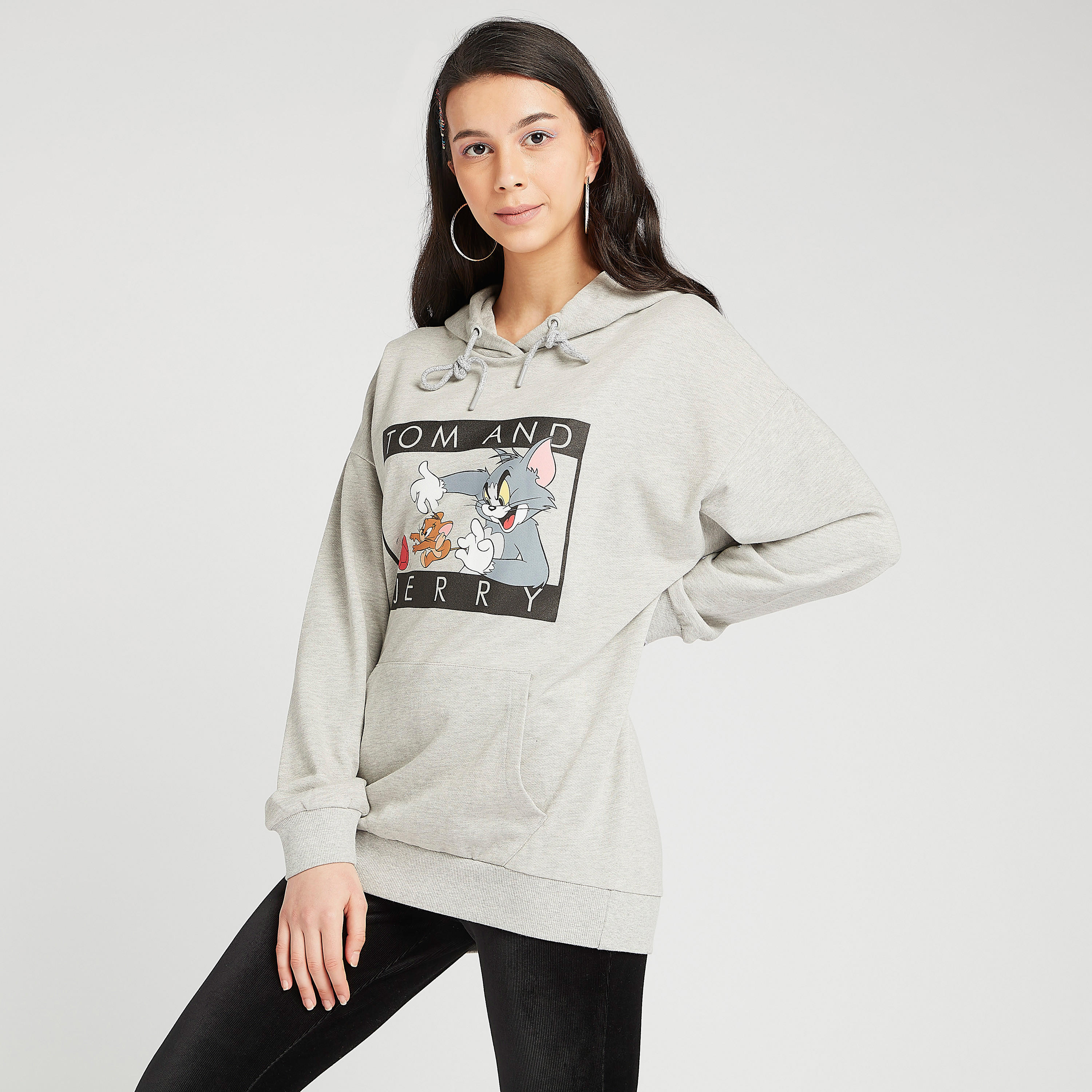 Sustainable Tom and Jerry Print Hoodie with Kangaroo Pocket-women-winterwear-hoodiesandsweatshirts-sweatshirts-image-1
