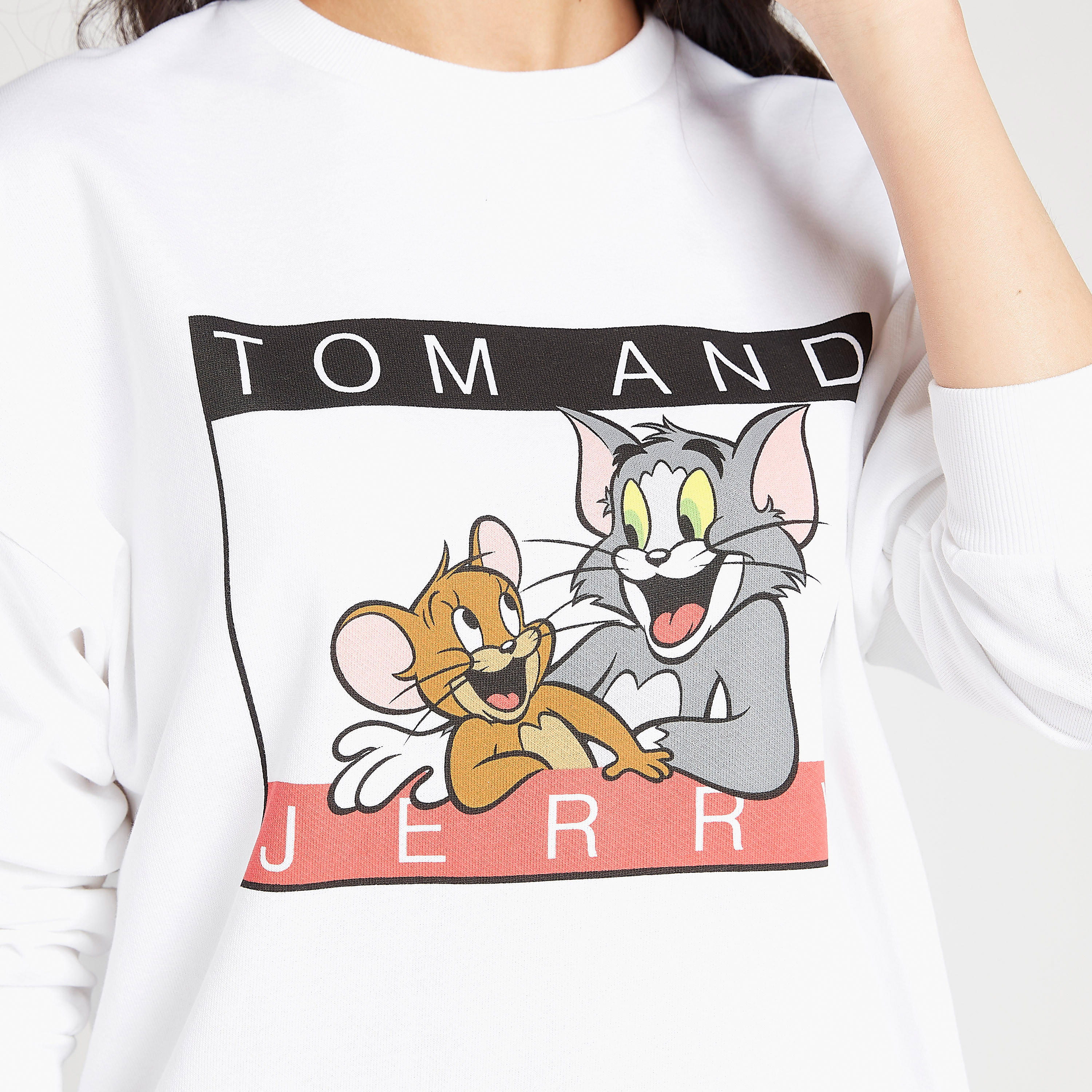 Sustainable Printed Crew Neck T-shirt with Long Sleeves-women-winterwear-hoodiesandsweatshirts-sweatshirts-image-5
