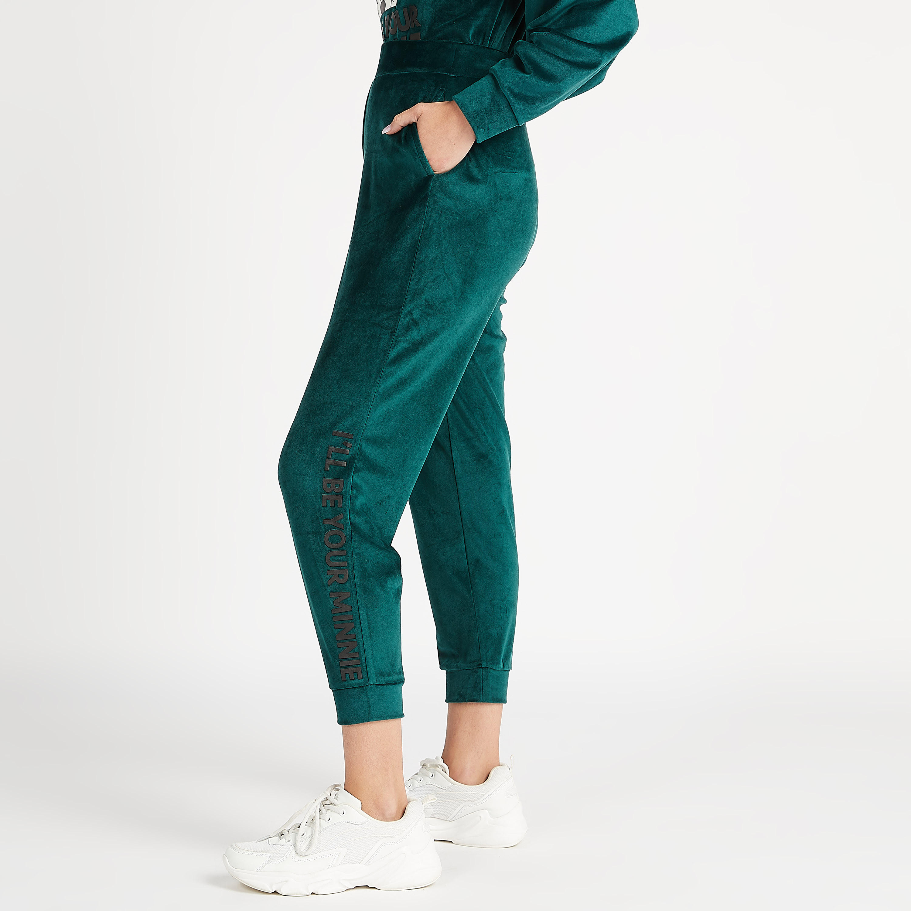 بنطلون رياضي بخصر مطّاطي وطبعات شعار ميني ماوس-women-clothing-bottoms-joggers-image-1