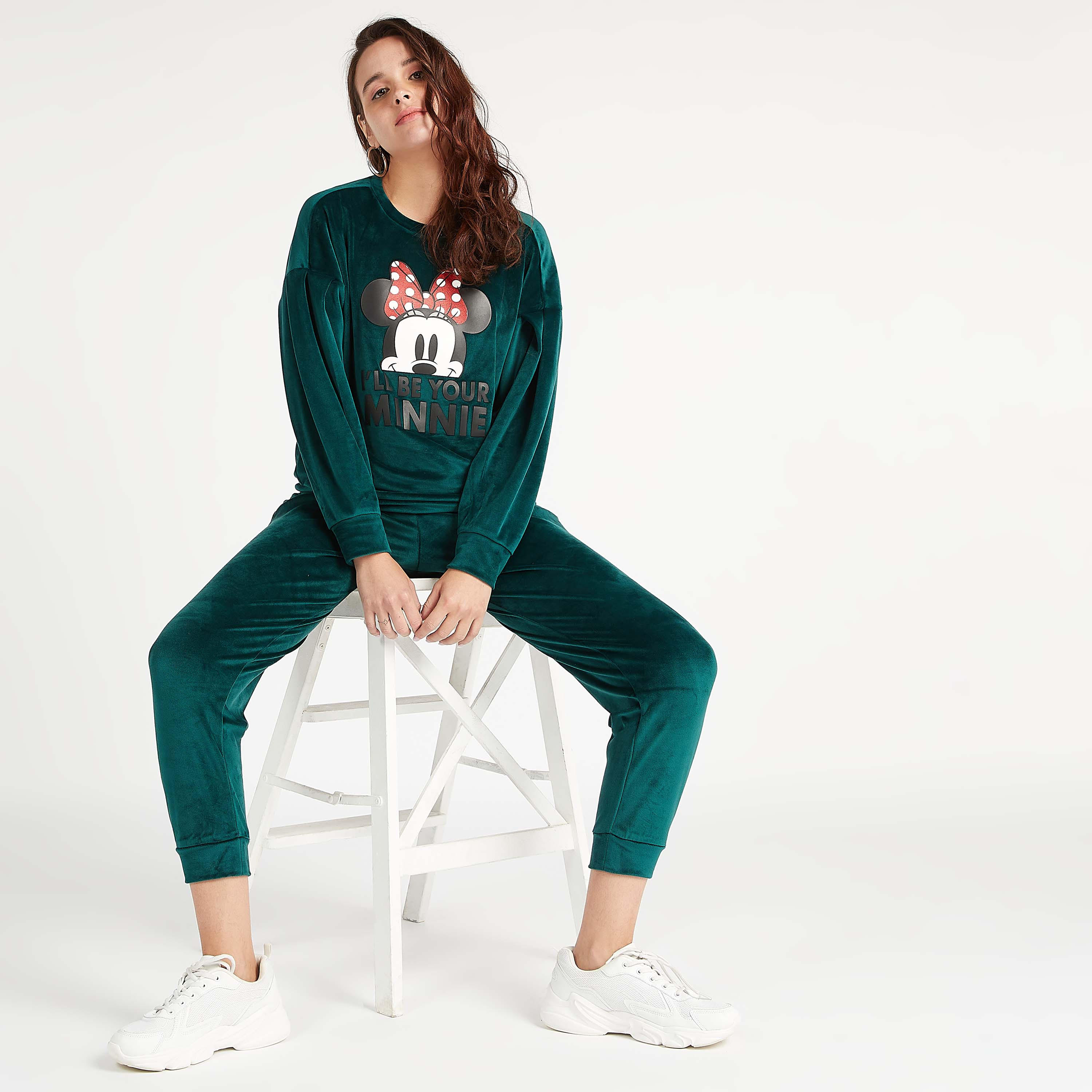 بنطلون رياضي بخصر مطّاطي وطبعات شعار ميني ماوس-women-clothing-bottoms-joggers-image-2