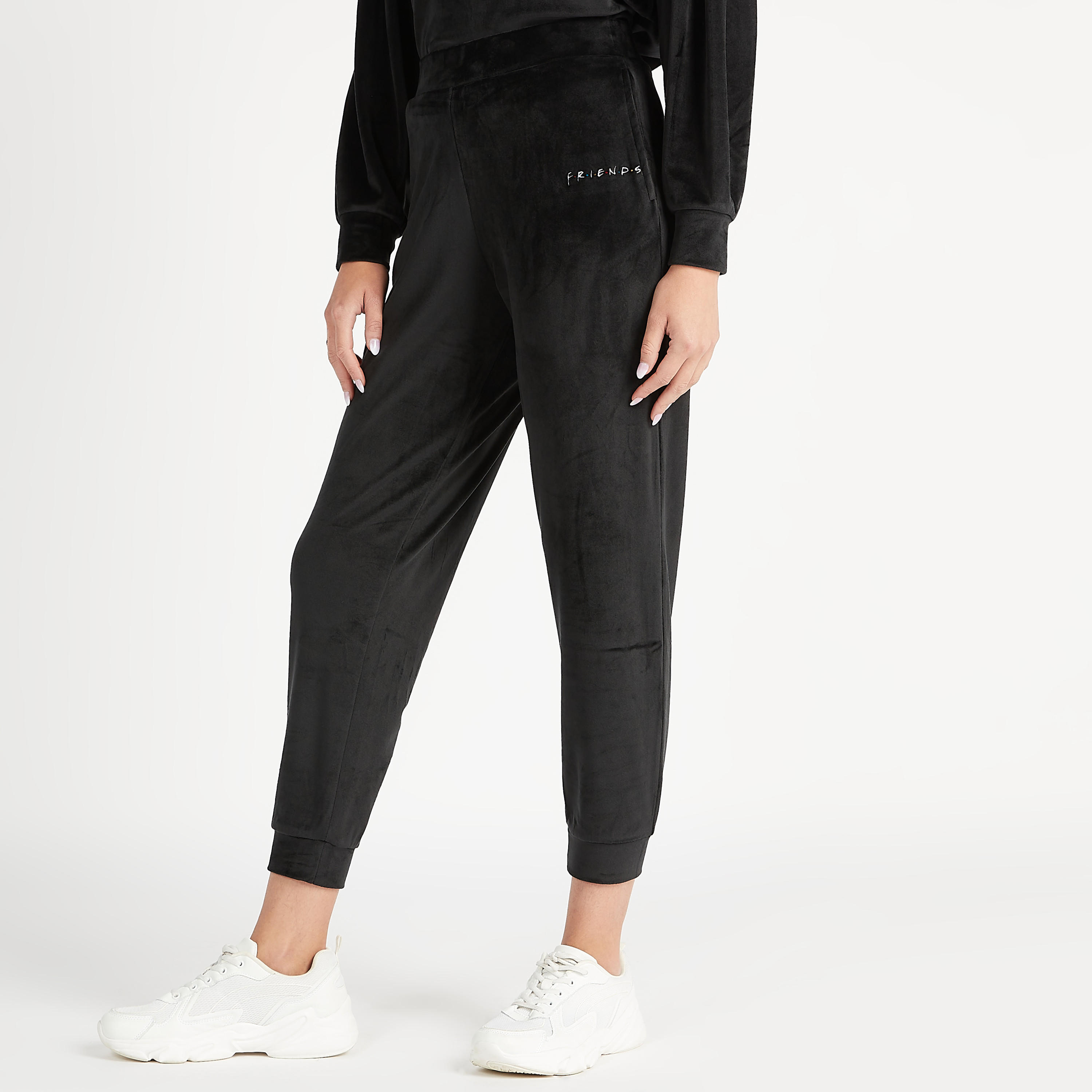 Embroidered Joggers with Elasticated Waistband and Pockets-women-clothing-bottoms-joggers-image-1