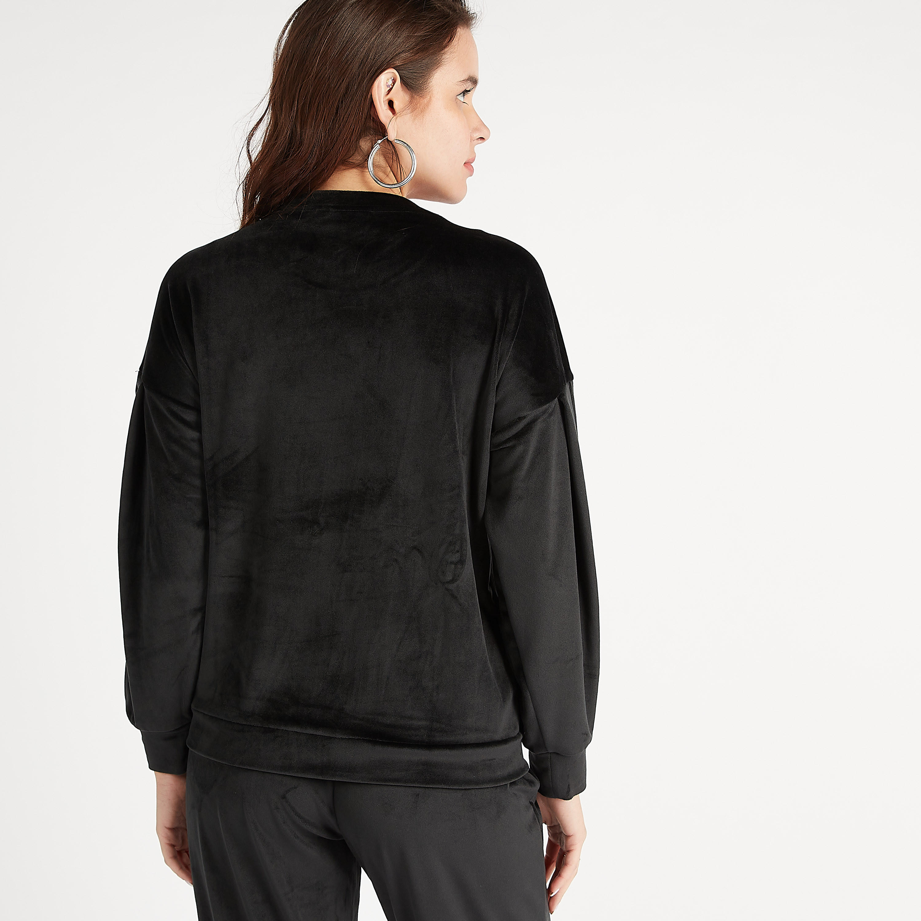 Printed Crew Neck Sweatshirt with Long Sleeves-women-winterwear-hoodiesandsweatshirts-sweatshirts-image-4