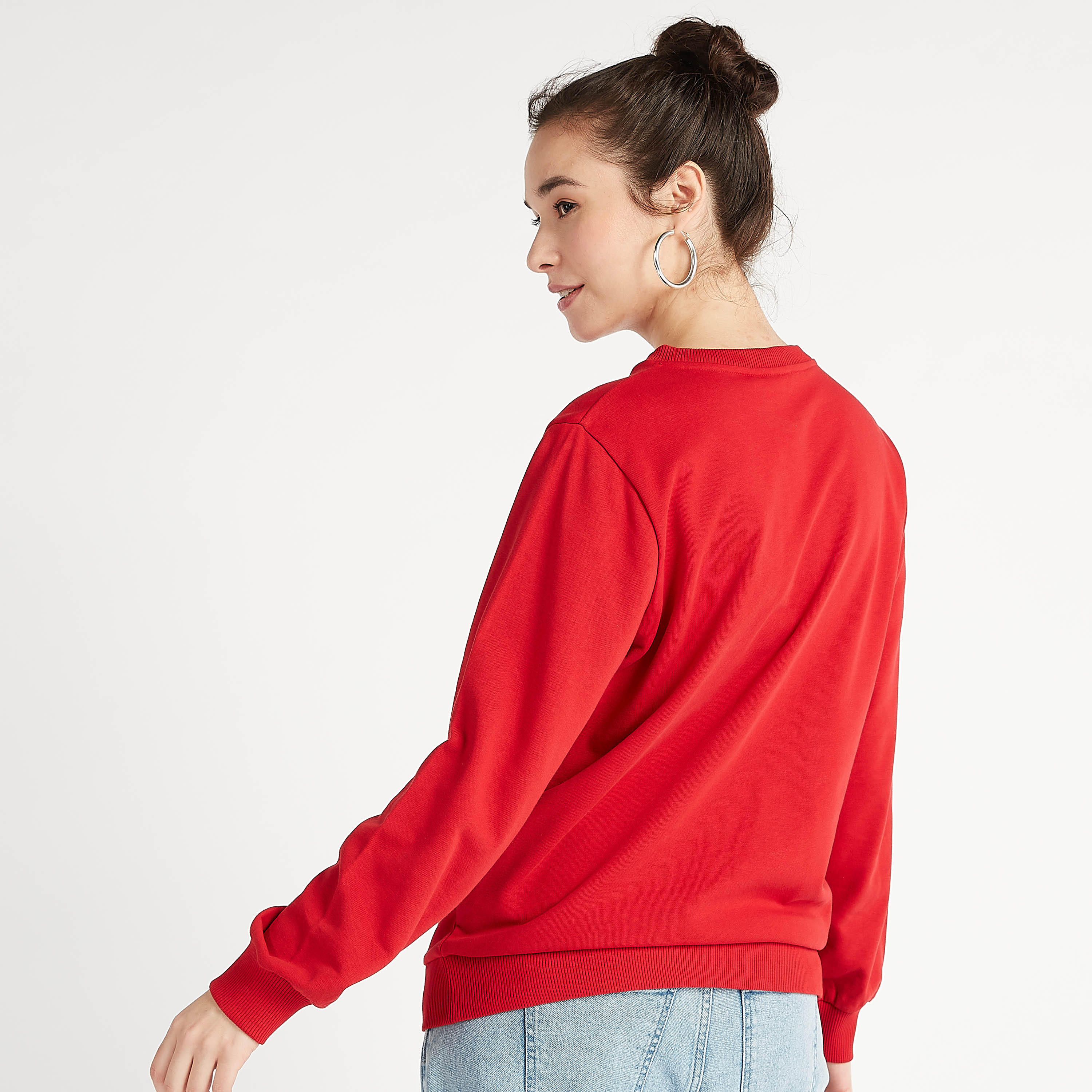 Printed Crew Neck Sweatshirt with Long Sleeves-women-winterwear-hoodiesandsweatshirts-sweatshirts-image-4