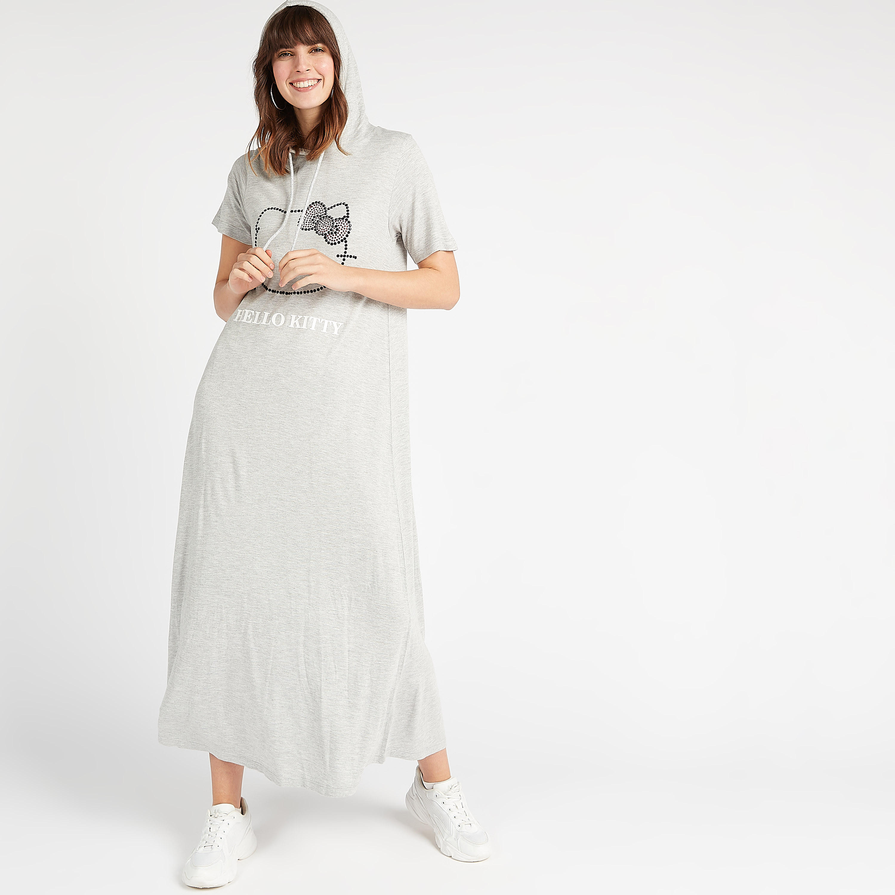 فستان طويل بتزيينات هالو كيتي مع قبّعة وأكمام قصيرة-women-clothing-dresses-image-6