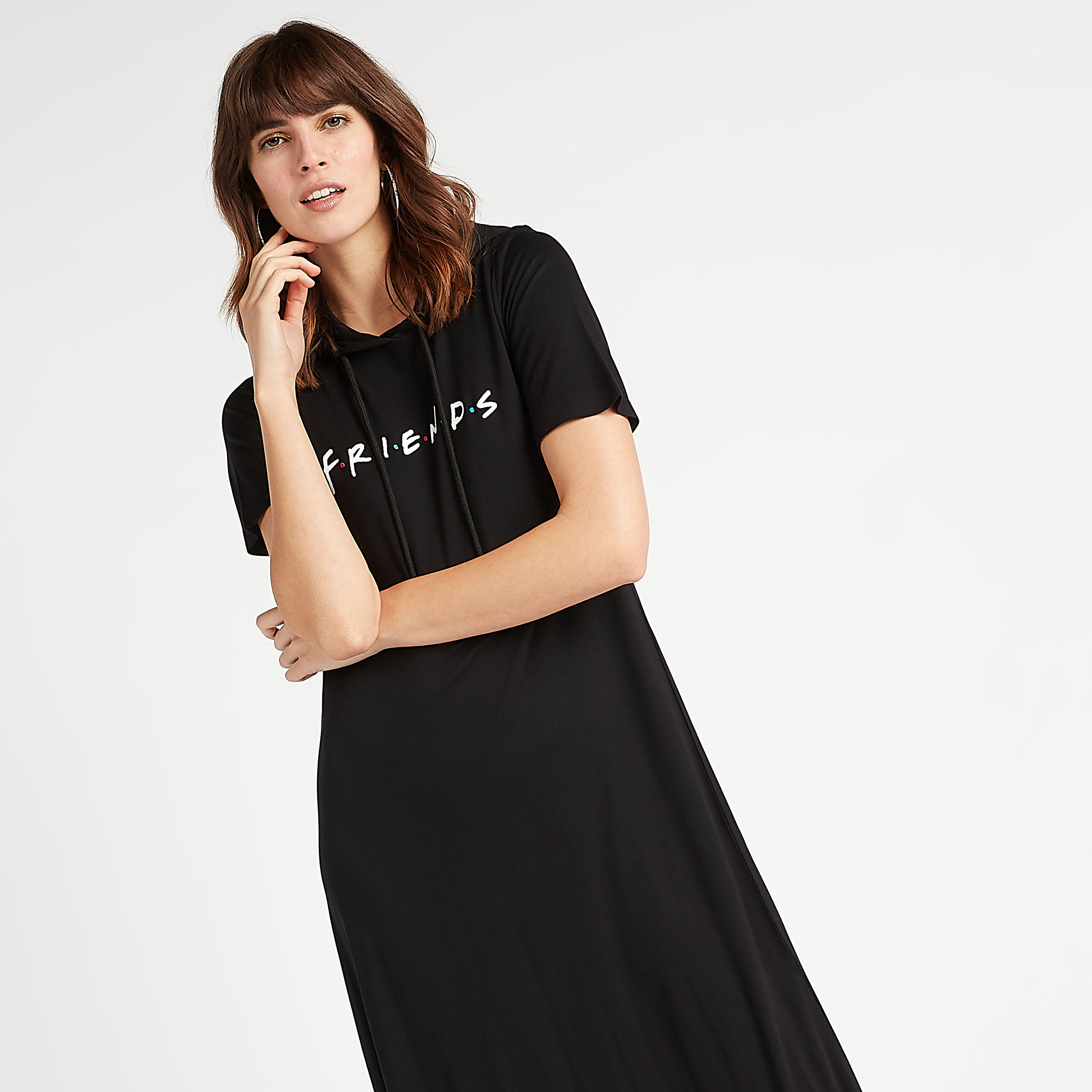 فستان مستدام ميدي بطبعات شعار وقبّعة وأكمام قصيرة-women-clothing-dresses-image-5