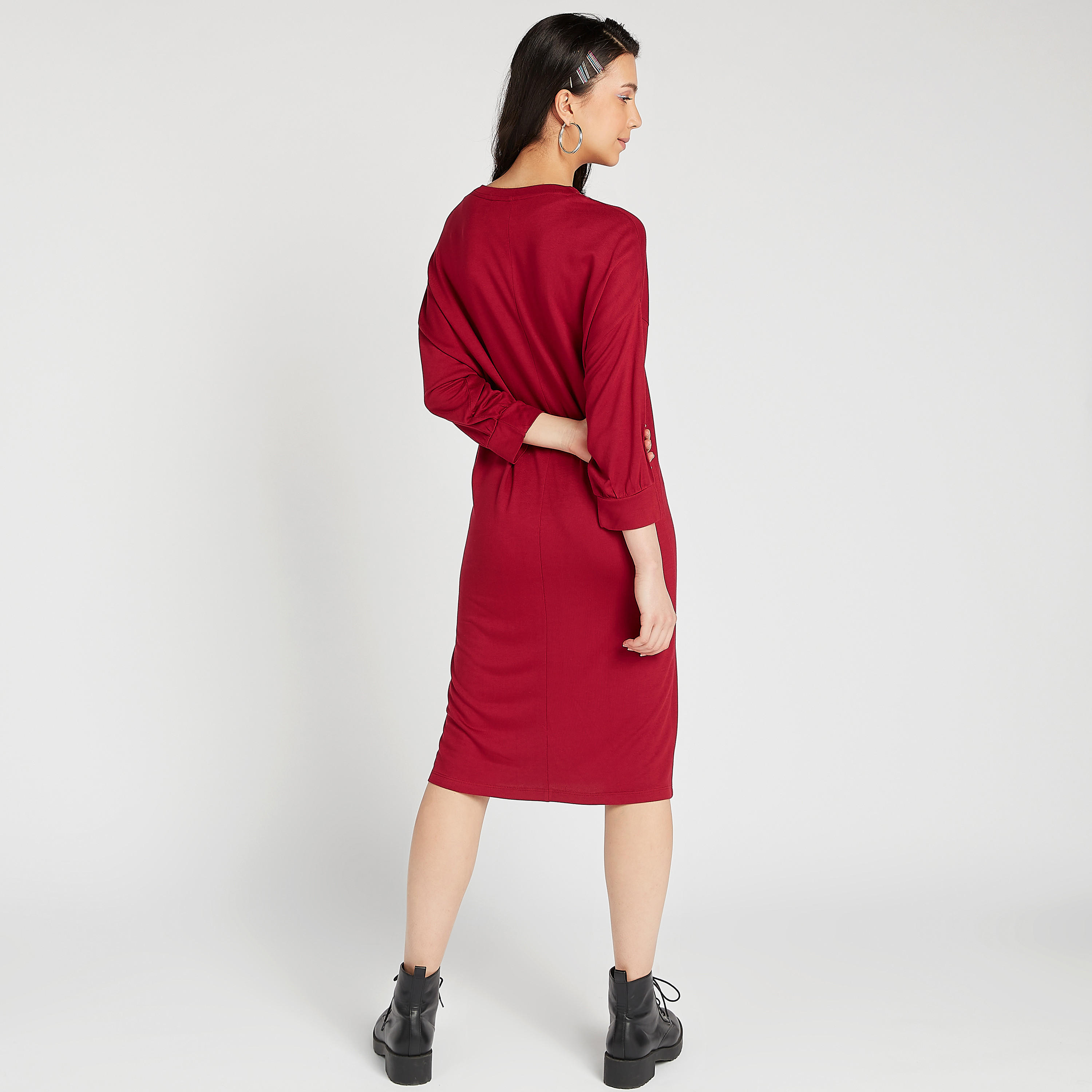 Disney Print Crew Neck T-shirt Dress with Long Sleeves-women-clothing-dresses-image-4