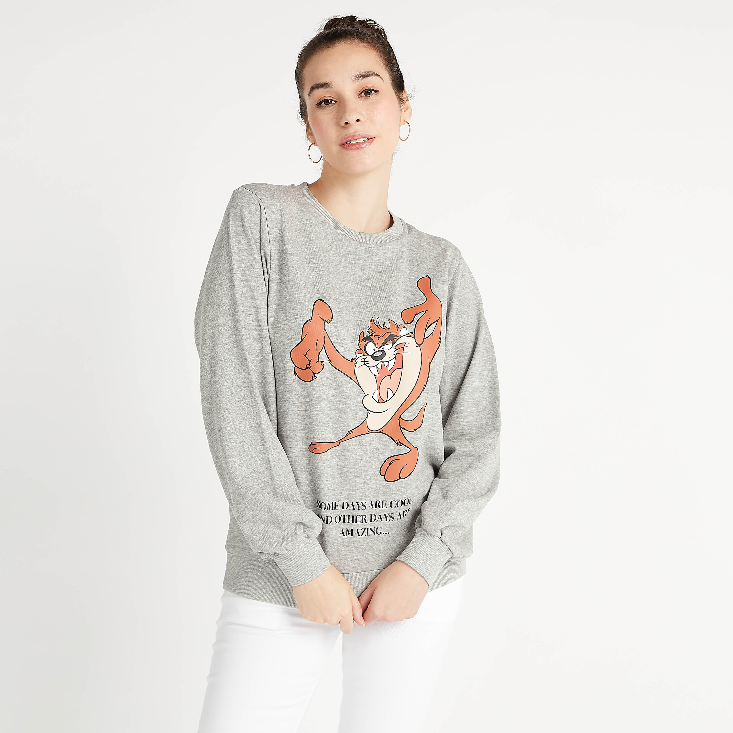Printed Crew Neck Sweatshirt with Long Sleeves-women-winterwear-hoodiesandsweatshirts-sweatshirts-image-3