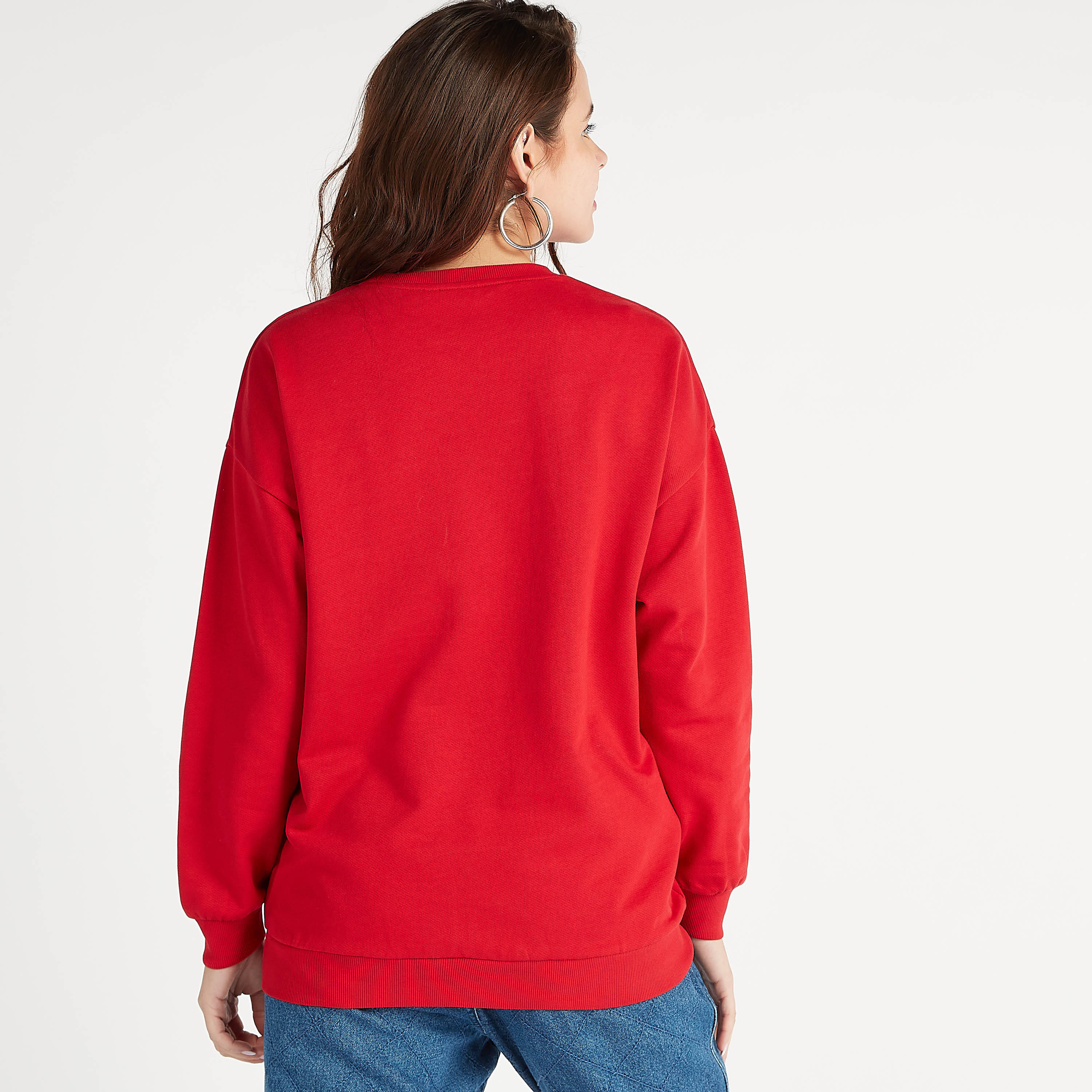 Mickey Mouse Print Sweatshirt with Long Sleeves and Crew Neck-women-winterwear-hoodiesandsweatshirts-sweatshirts-image-4