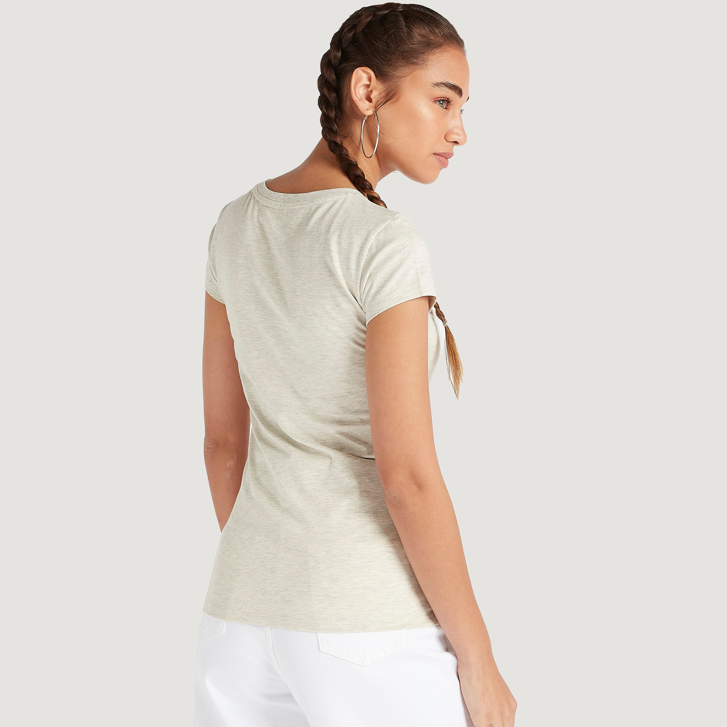 Bambi Print T-shirt with Cap Sleeves and Crew Neck-women-clothing-tshirts-image-4