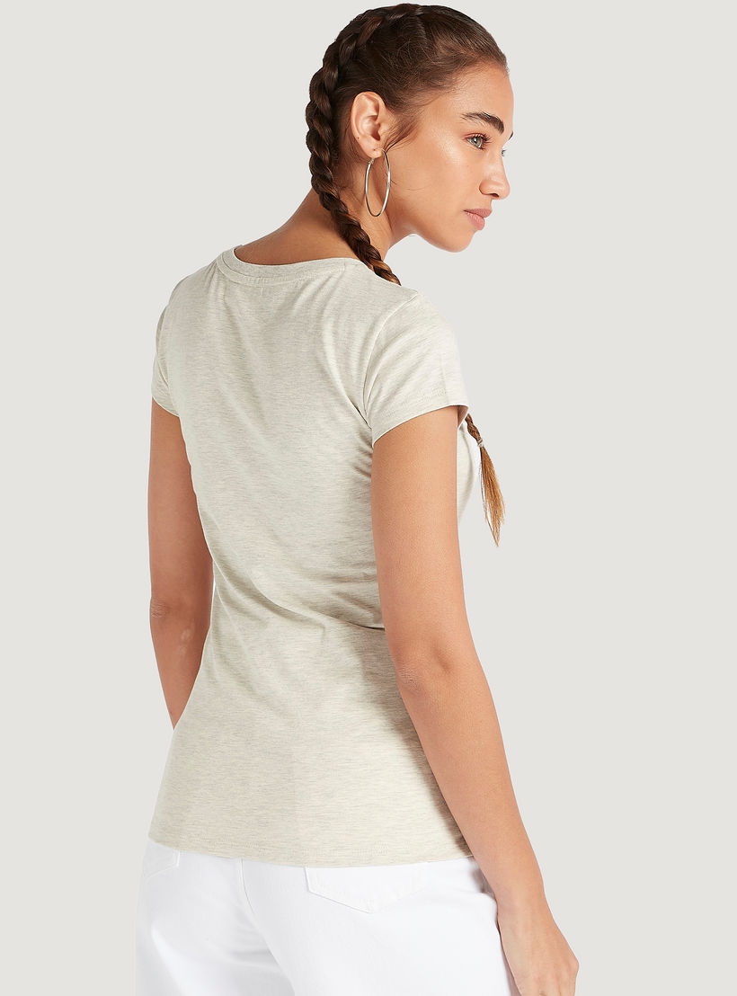 Bambi Print T-shirt with Cap Sleeves and Crew Neck-women-clothing-tshirts-image-4