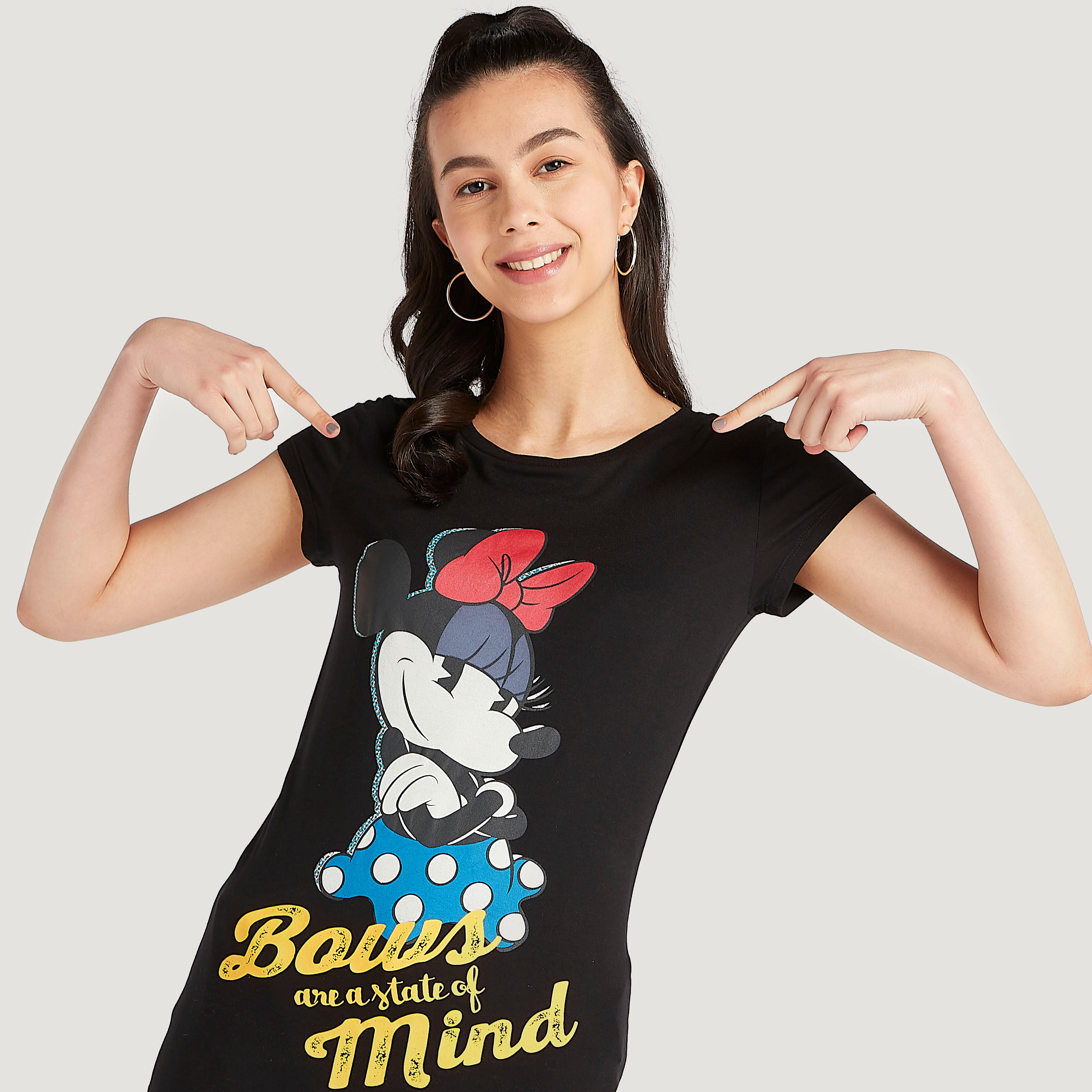 تيشيرت بياقة مستديرة وأكمام كاب وطبعات-women-clothing-tshirts-image-5