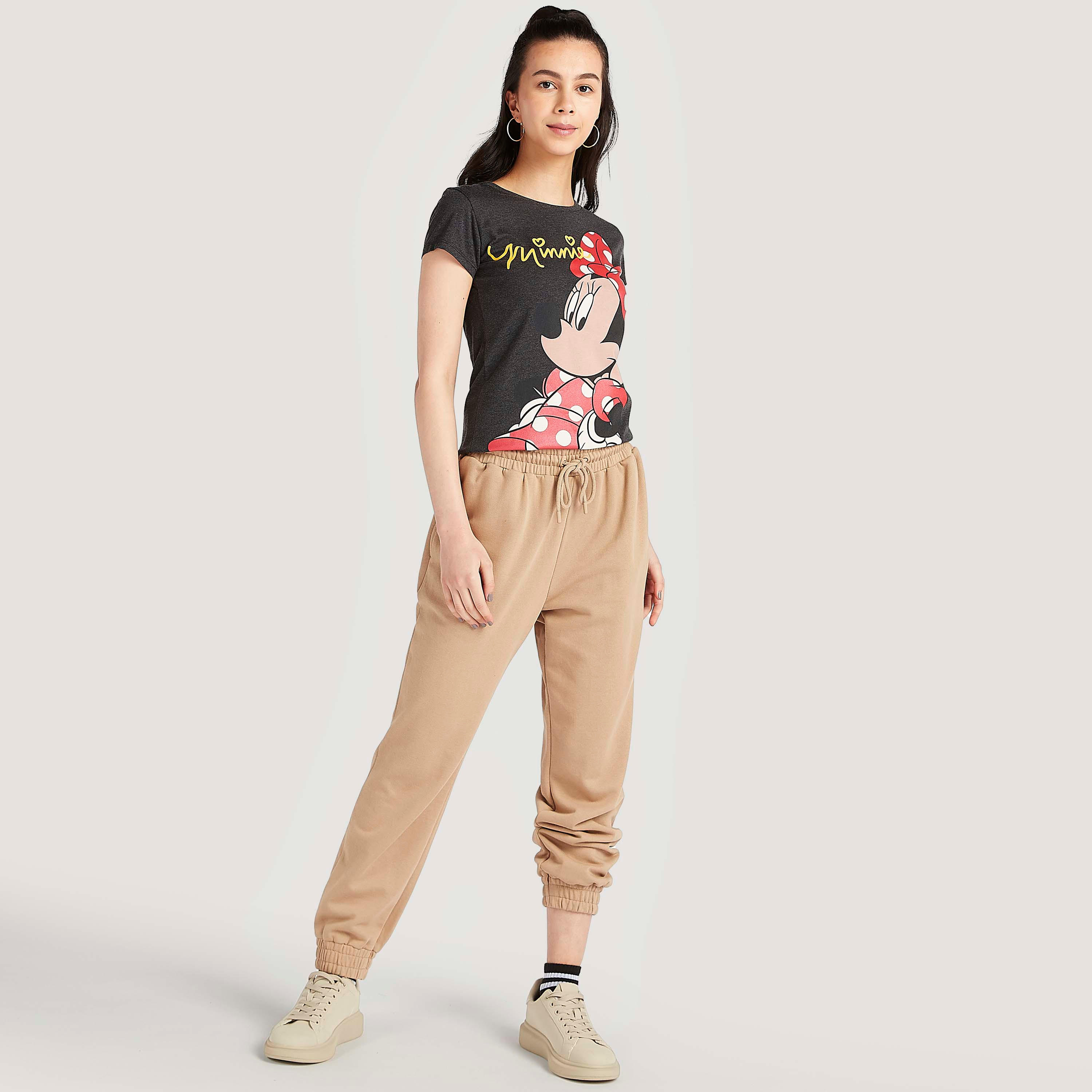 تيشيرت بياقة ضيقة وأكمام كاب وطبعات ميني ماوس-women-clothing-tshirts-image-3