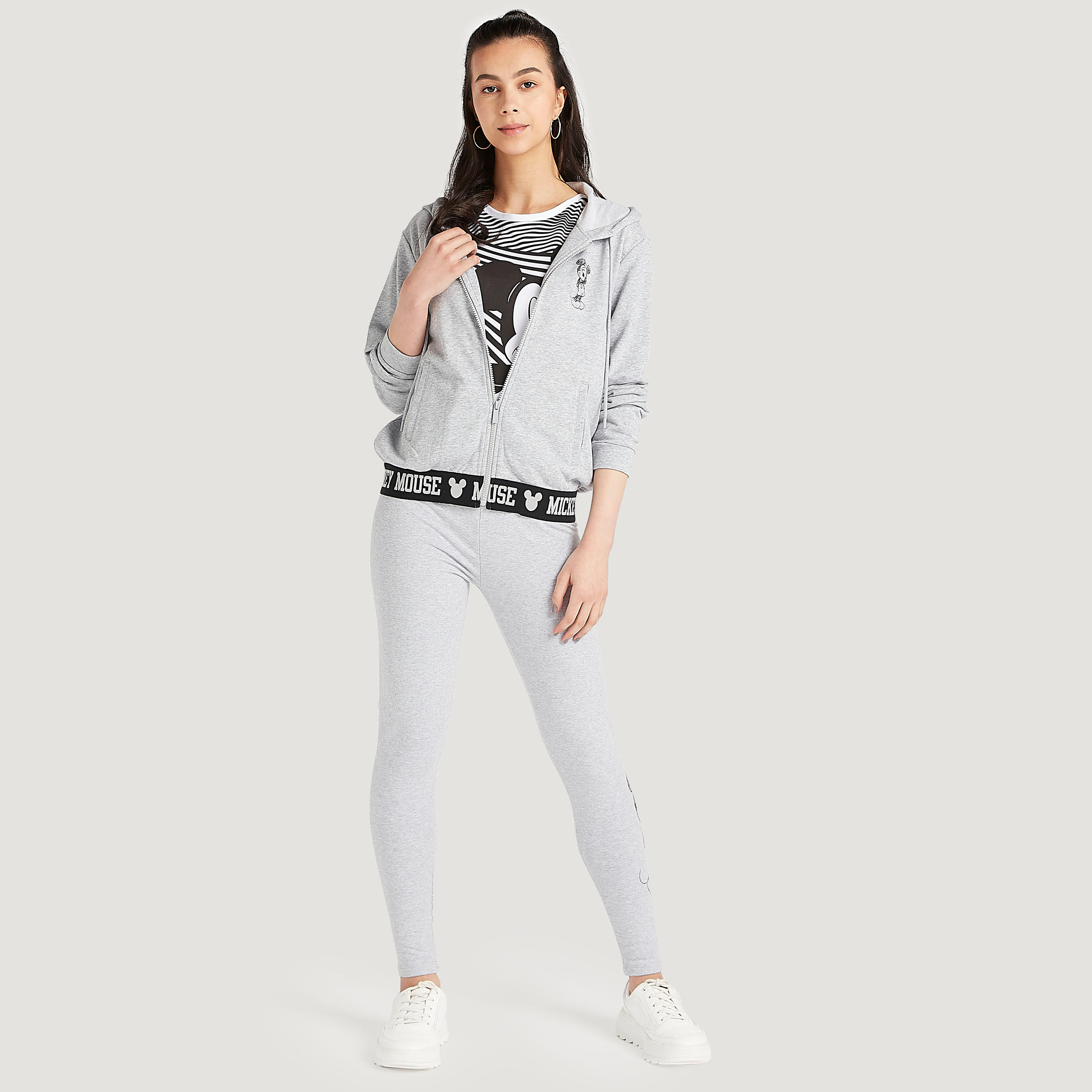 Mickey Mouse Print T-shirt with Cap Sleeves and Crew Neck-women-clothing-tshirts-image-2