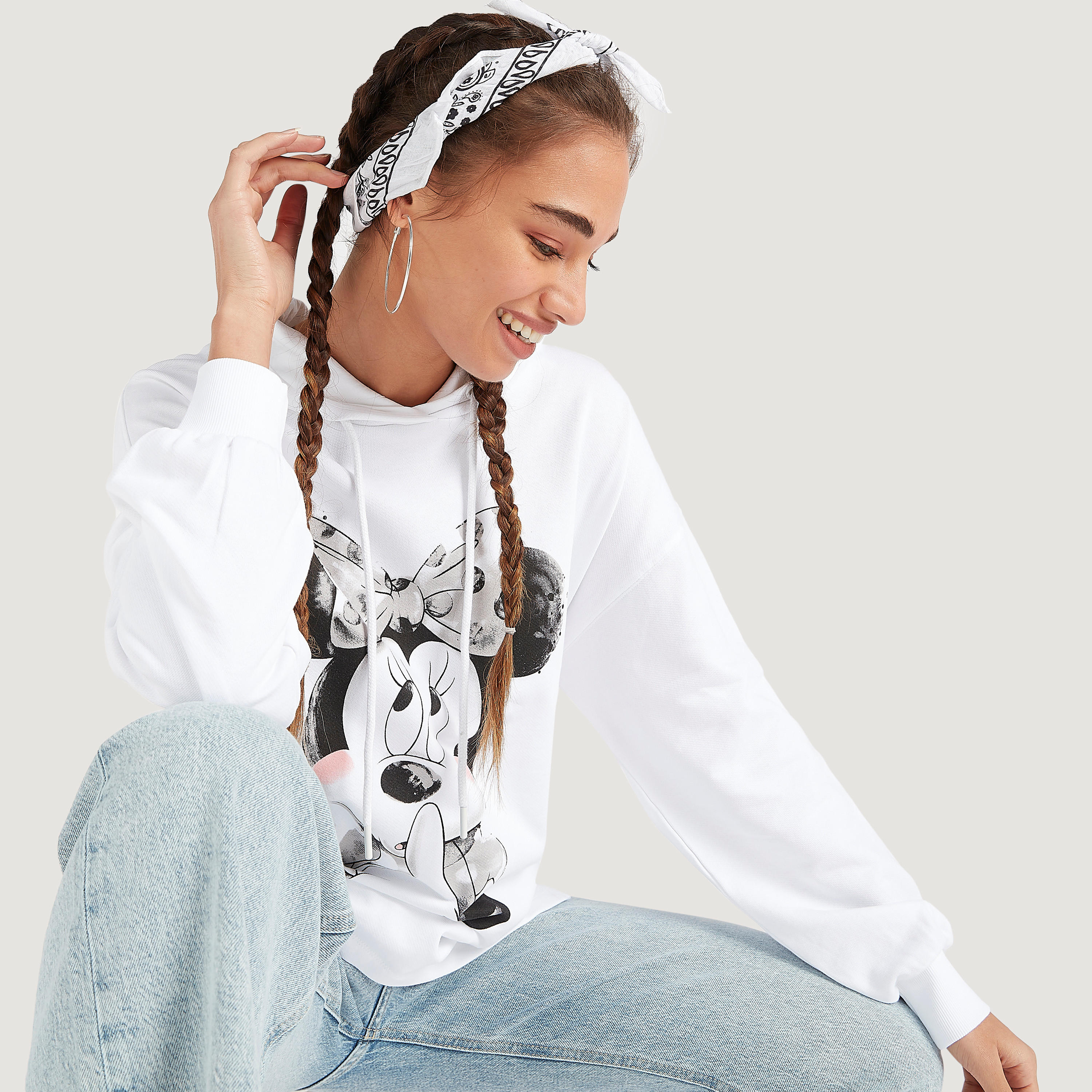 Minnie Mouse Print Oversized Hoodie with Long Sleeves-women-winterwear-hoodiesandsweatshirts-hoodies-image-3