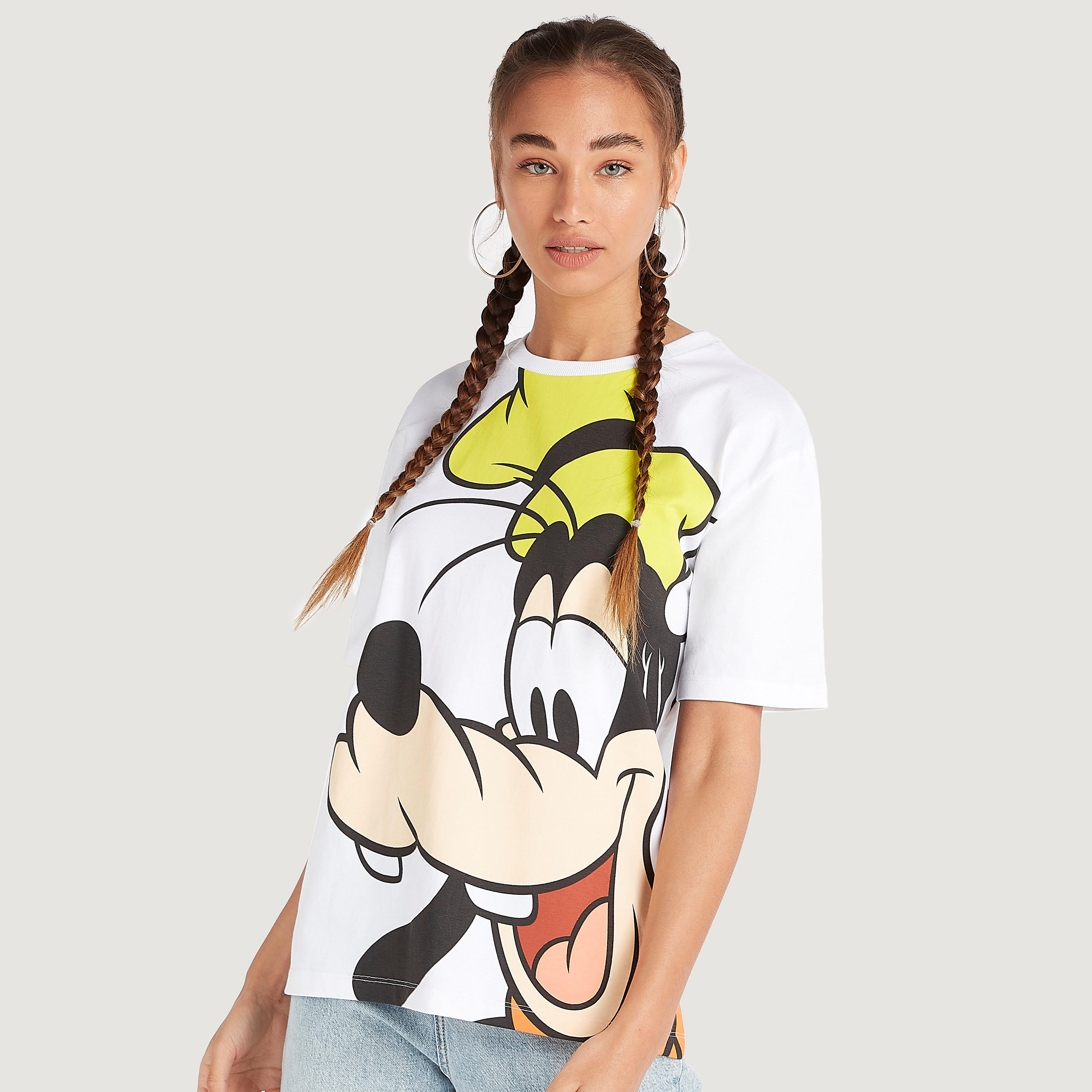 تيشيرت بياقة ضيّقة وأكمام قصيرة وطبعات جوفي-women-clothing-tshirts-image-1