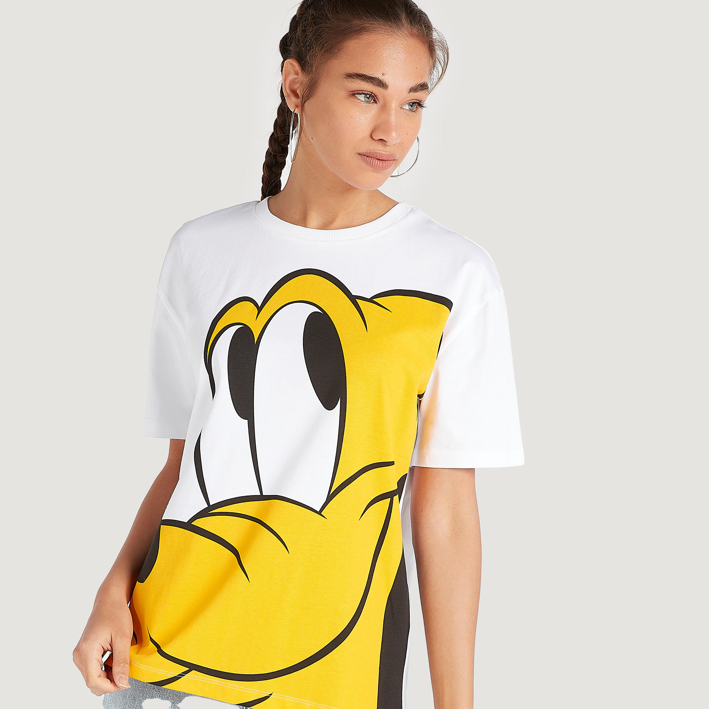 تيشيرت بياقة ضيّقة وأكمام قصيرة وطبعات جوفي-women-clothing-tshirts-image-1