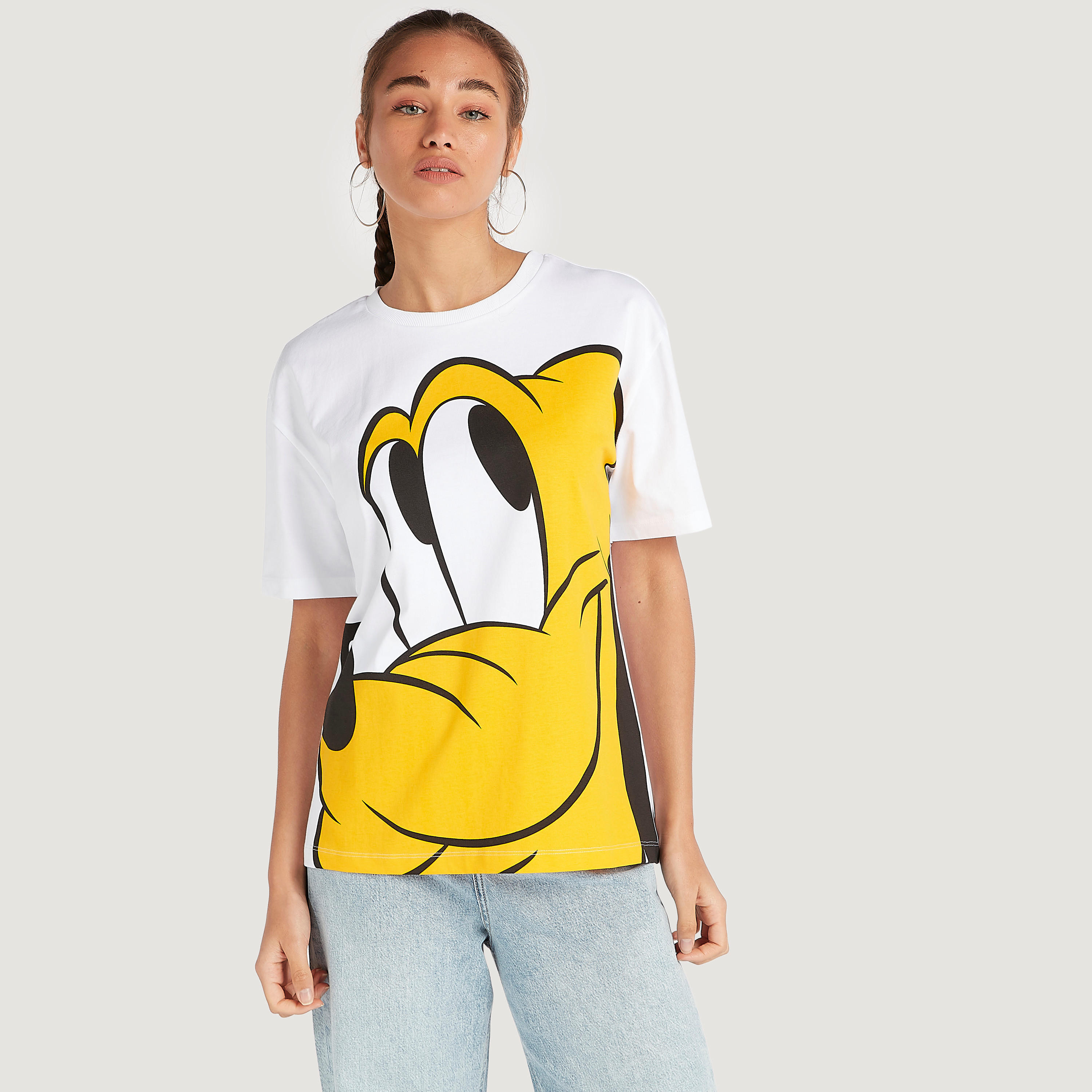 تيشيرت بياقة ضيّقة وأكمام قصيرة وطبعات جوفي-women-clothing-tshirts-image-5