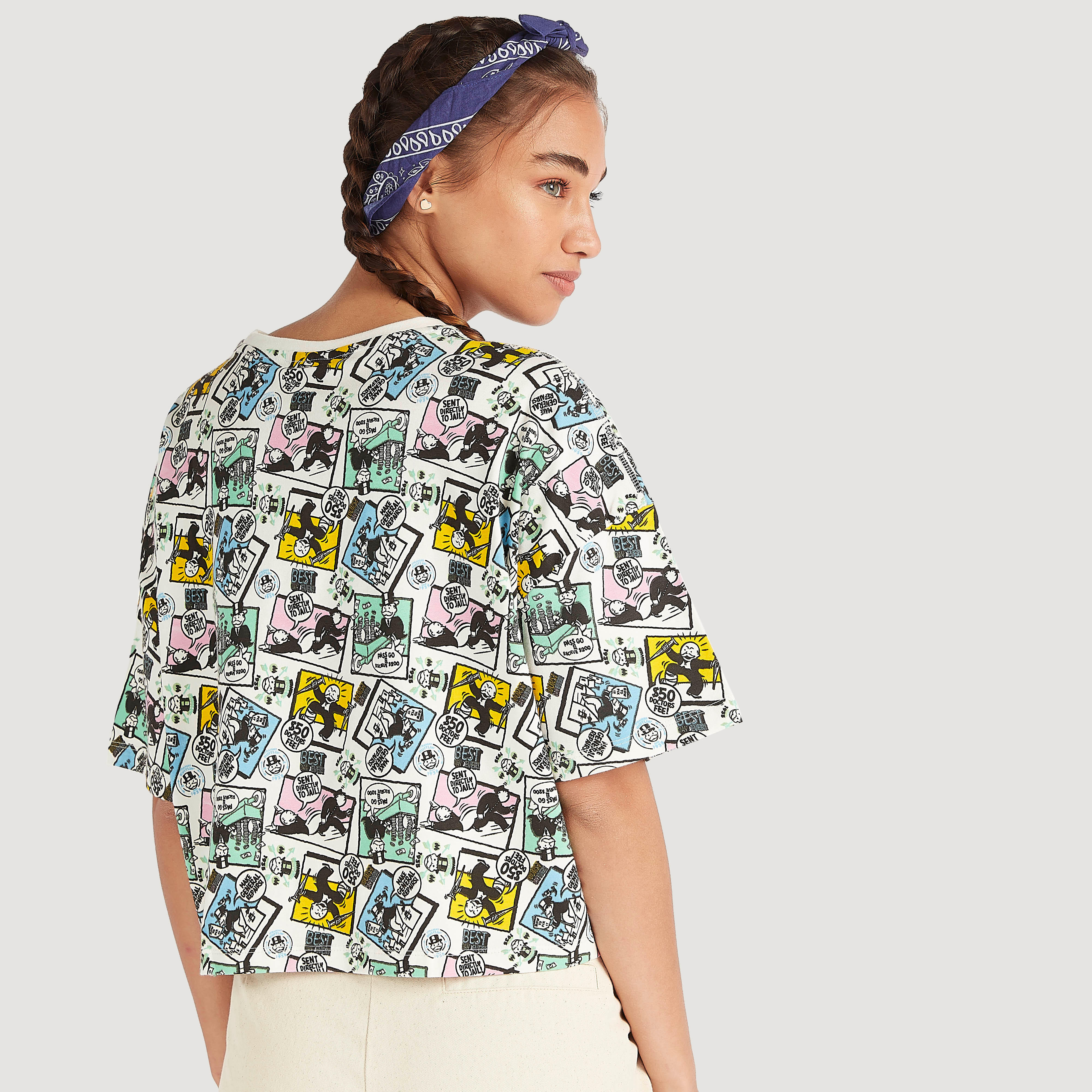 Monopoly Print T-shirt with Short Sleeves and Crew Neck-women-clothing-tshirts-image-4