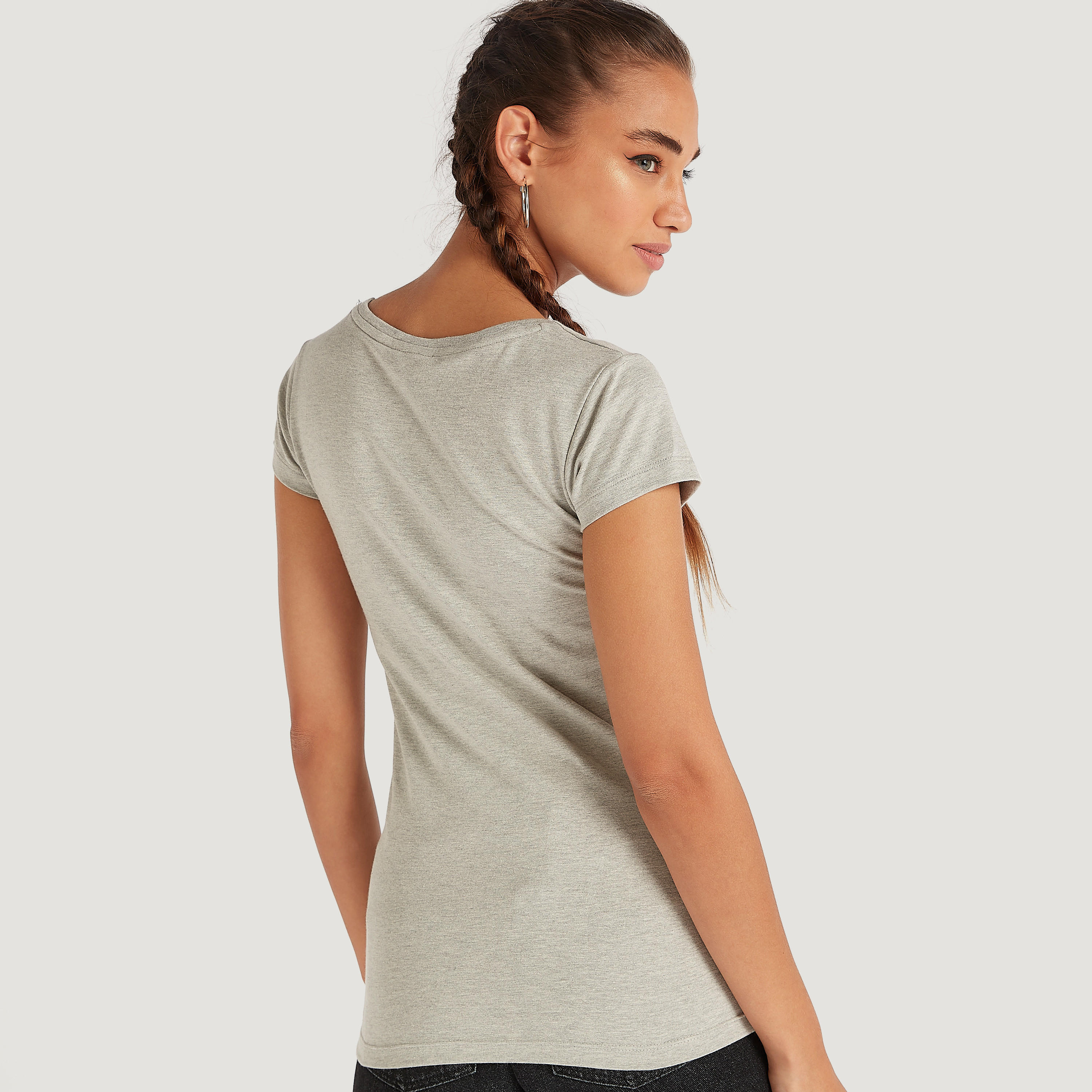 تيشيرت بياقة ضيقَة وأكمام كاب وطبعات غارفيلد-women-clothing-tshirts-image-4