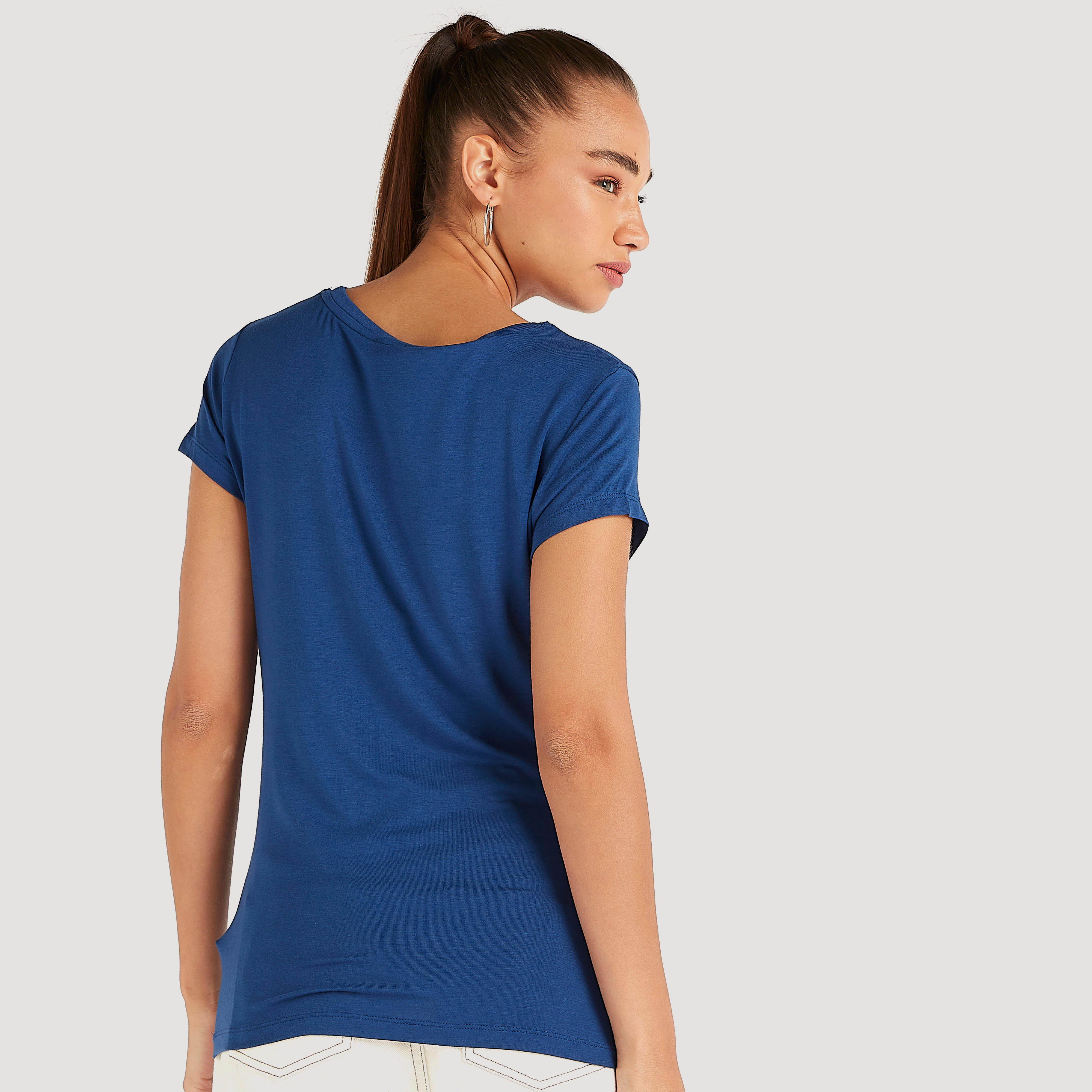 Lady and the Tramp Print T-shirt with Cap Sleeves-women-clothing-tshirts-image-4