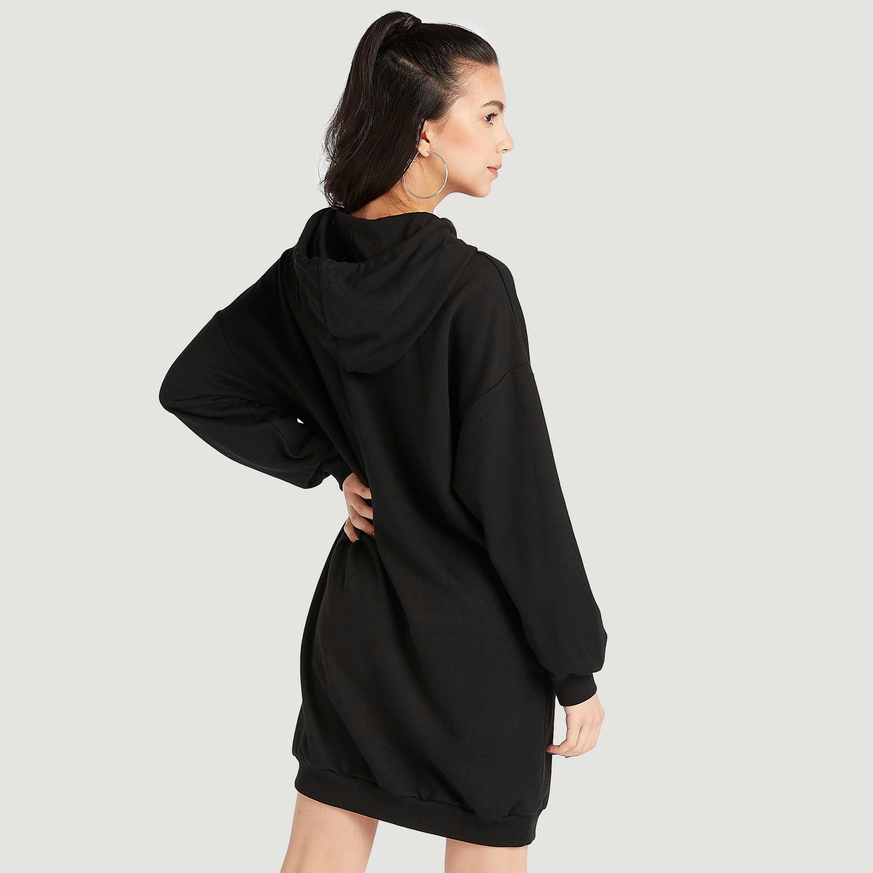 فستان هودي قصير بأكمام طويلة وطبعات-women-clothing-dresses-image-4