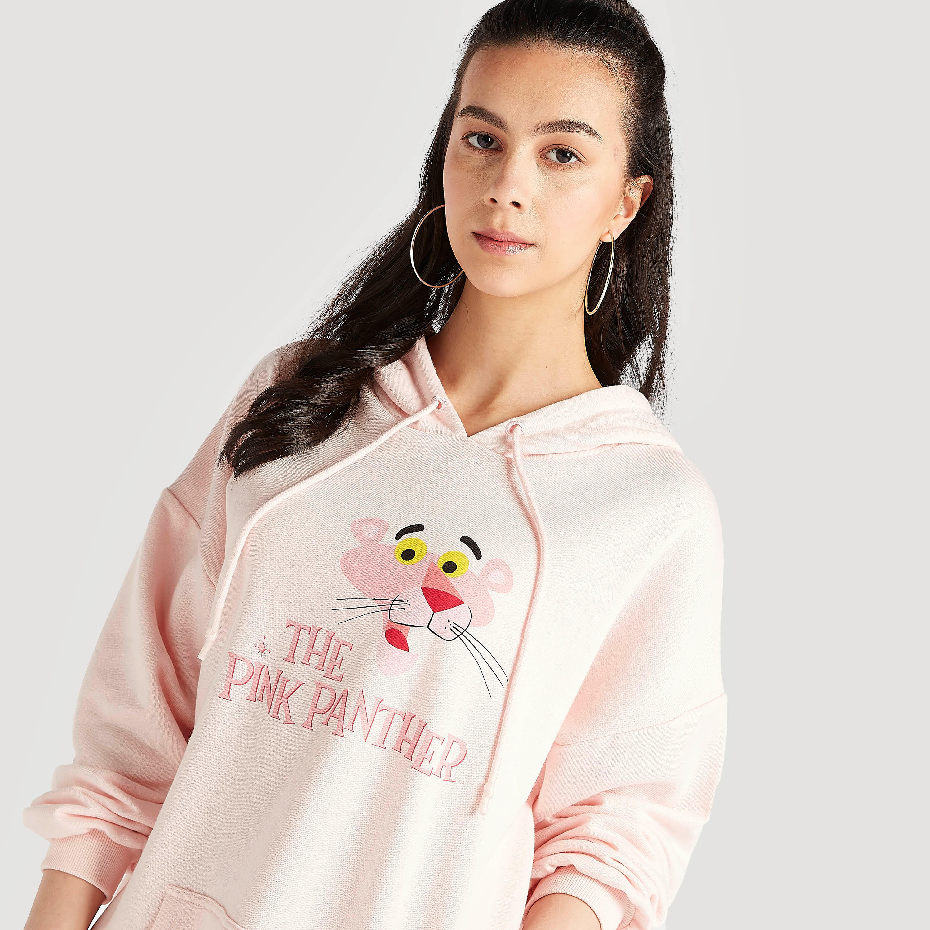فستان جامبر بقبّعة وأكمام قصيرة وطبعات بينك بانثر-women-clothing-dresses-image-3