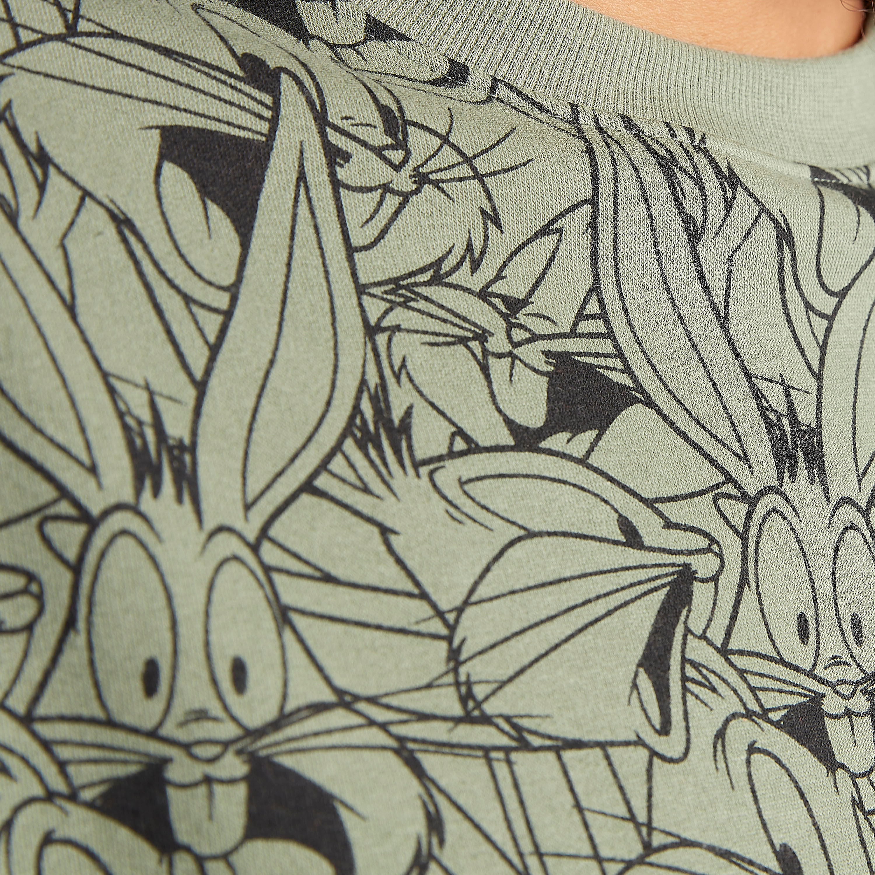Bugs Bunny Print Crew Neck Sweatshirt with Long Sleeves-women-winterwear-hoodiesandsweatshirts-sweatshirts-image-5