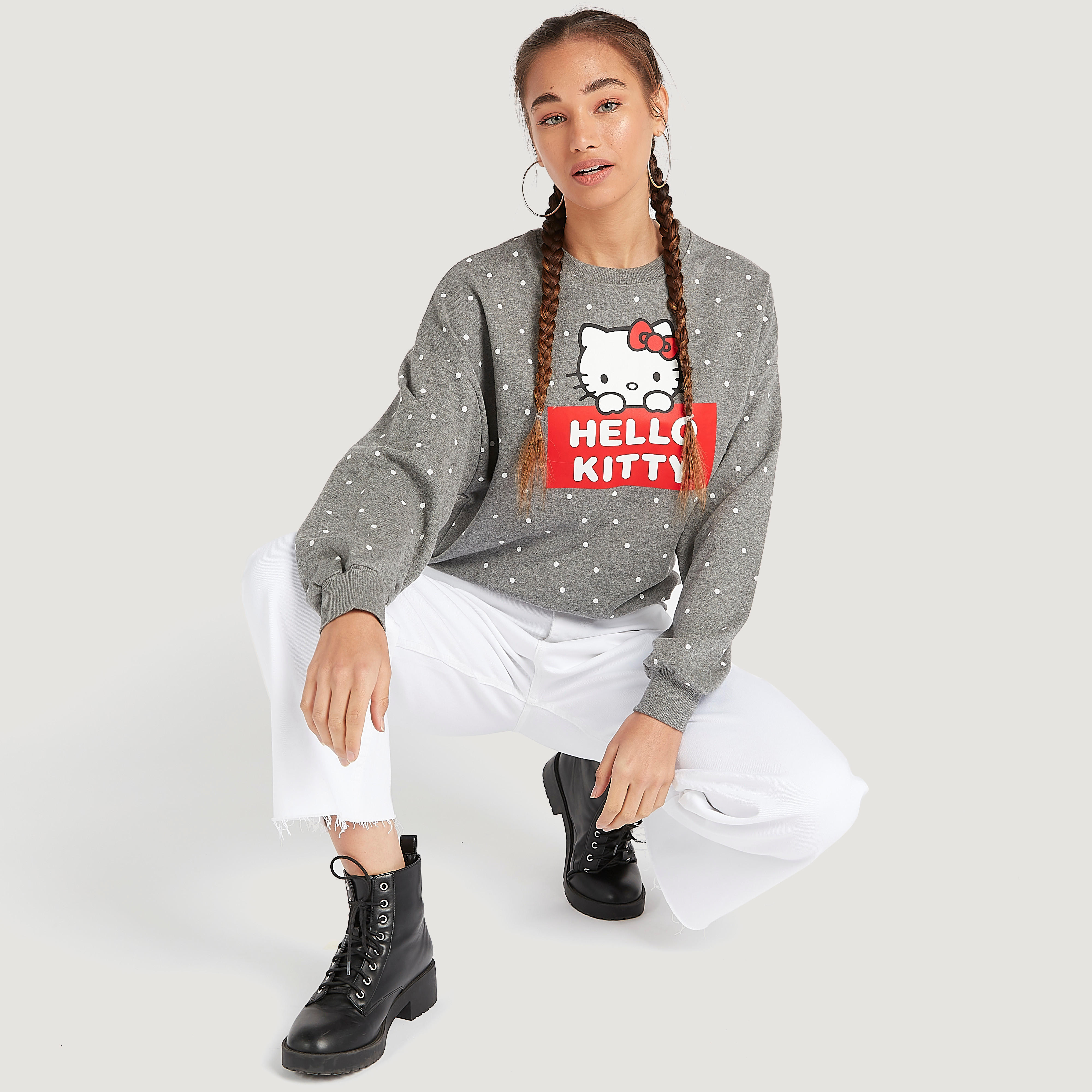 Hello Kitty Print Crew Neck Sweatshirt with Long Sleeves-women-winterwear-hoodiesandsweatshirts-sweatshirts-image-2