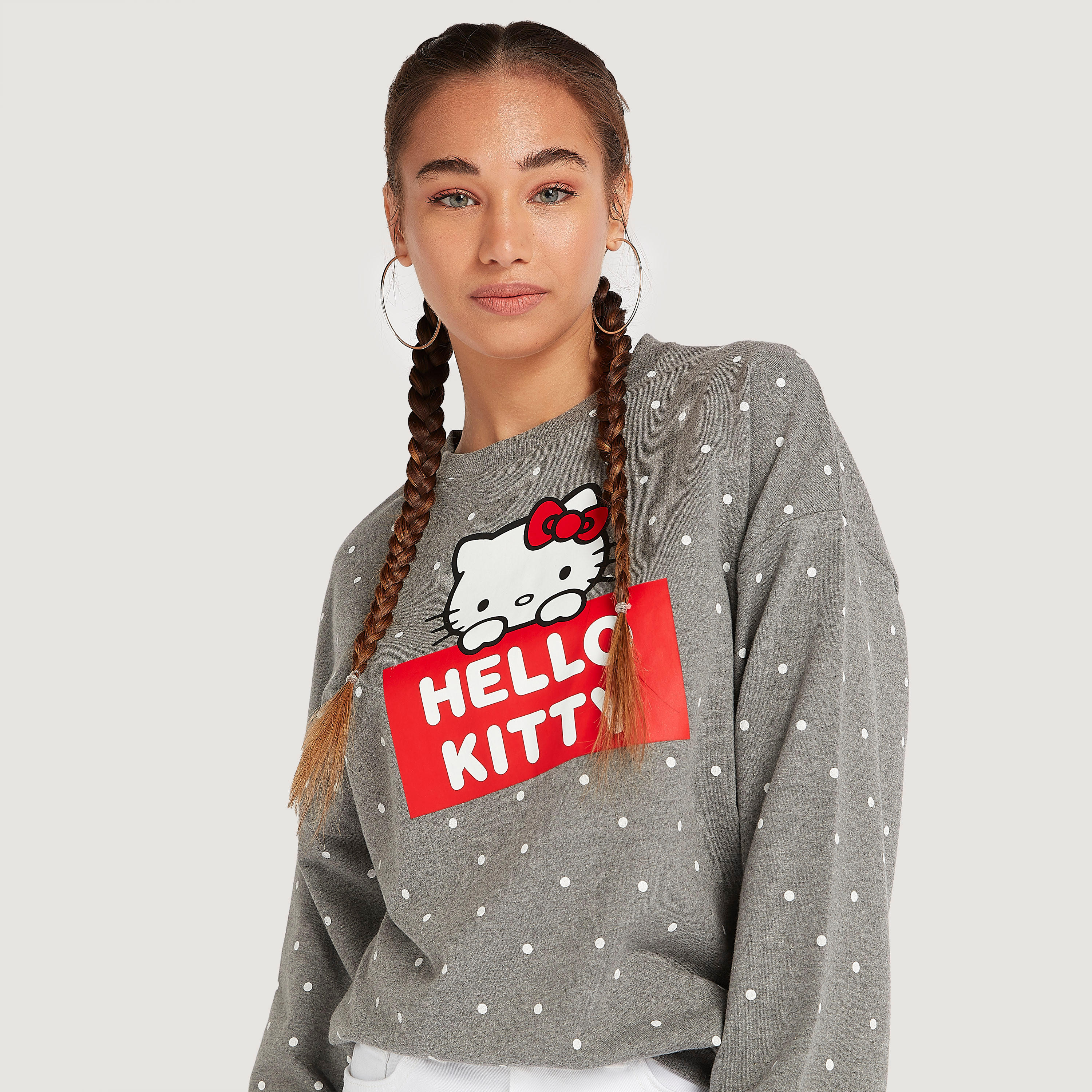 Hello Kitty Print Crew Neck Sweatshirt with Long Sleeves-women-winterwear-hoodiesandsweatshirts-sweatshirts-image-3