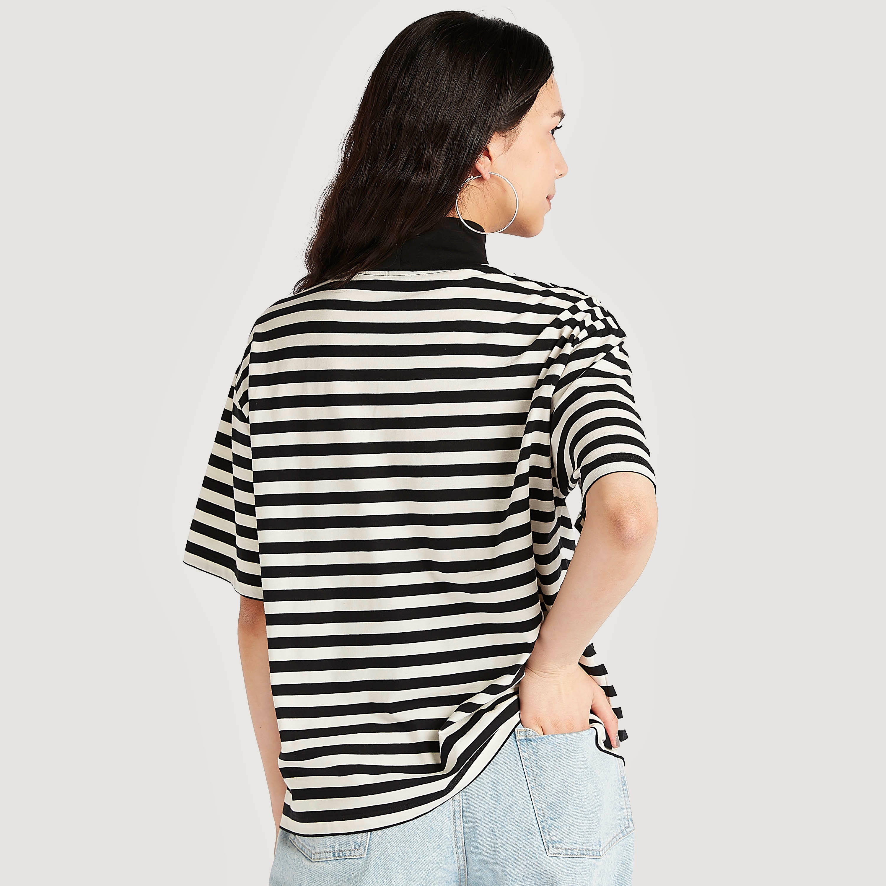 Monopoly Print T-shirt with Short Sleeves and High Neck-women-clothing-tshirts-image-4