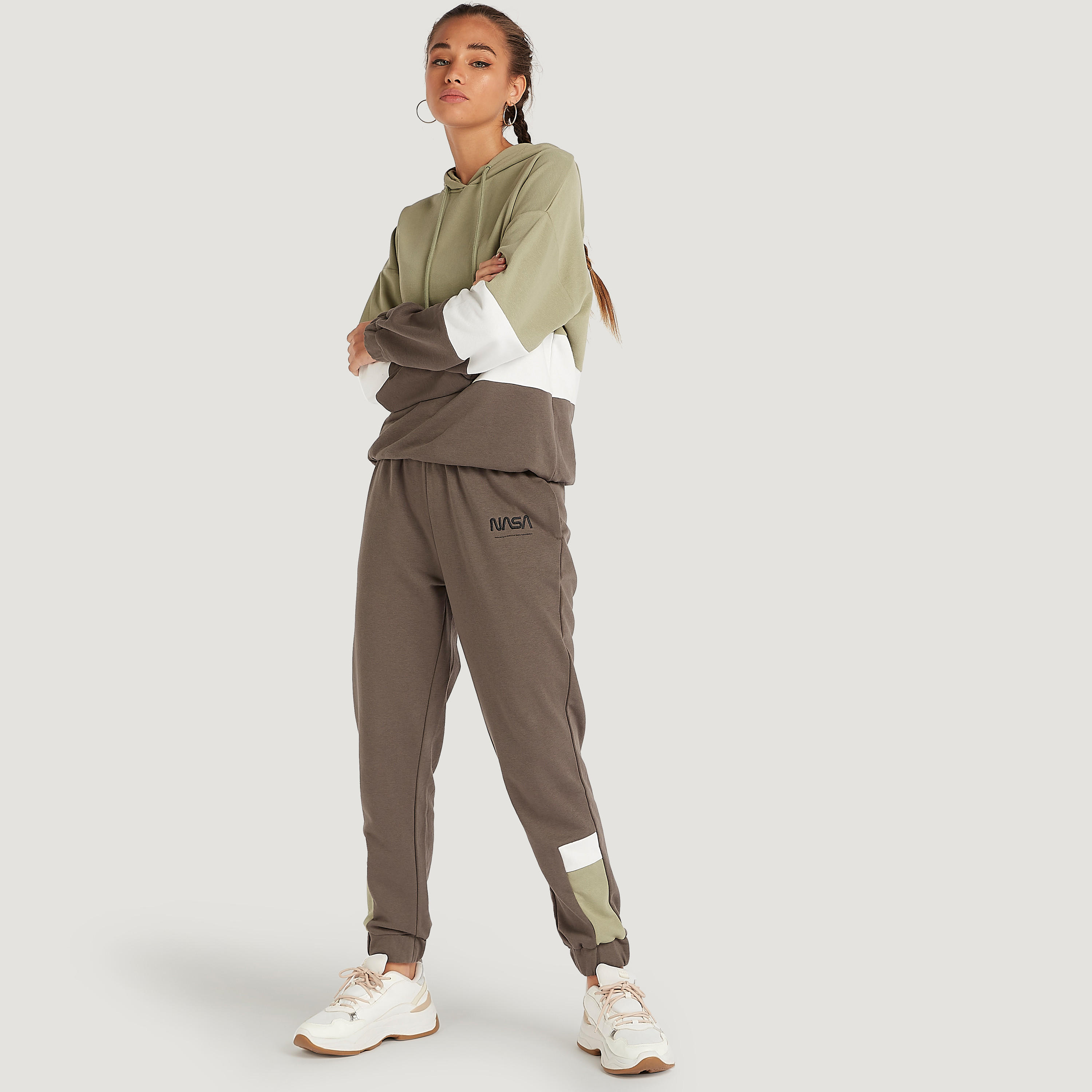 NASA Print Mid-Rise Cuffed Joggers with Drawstring Closure and Pockets-women-clothing-bottoms-joggers-image-2