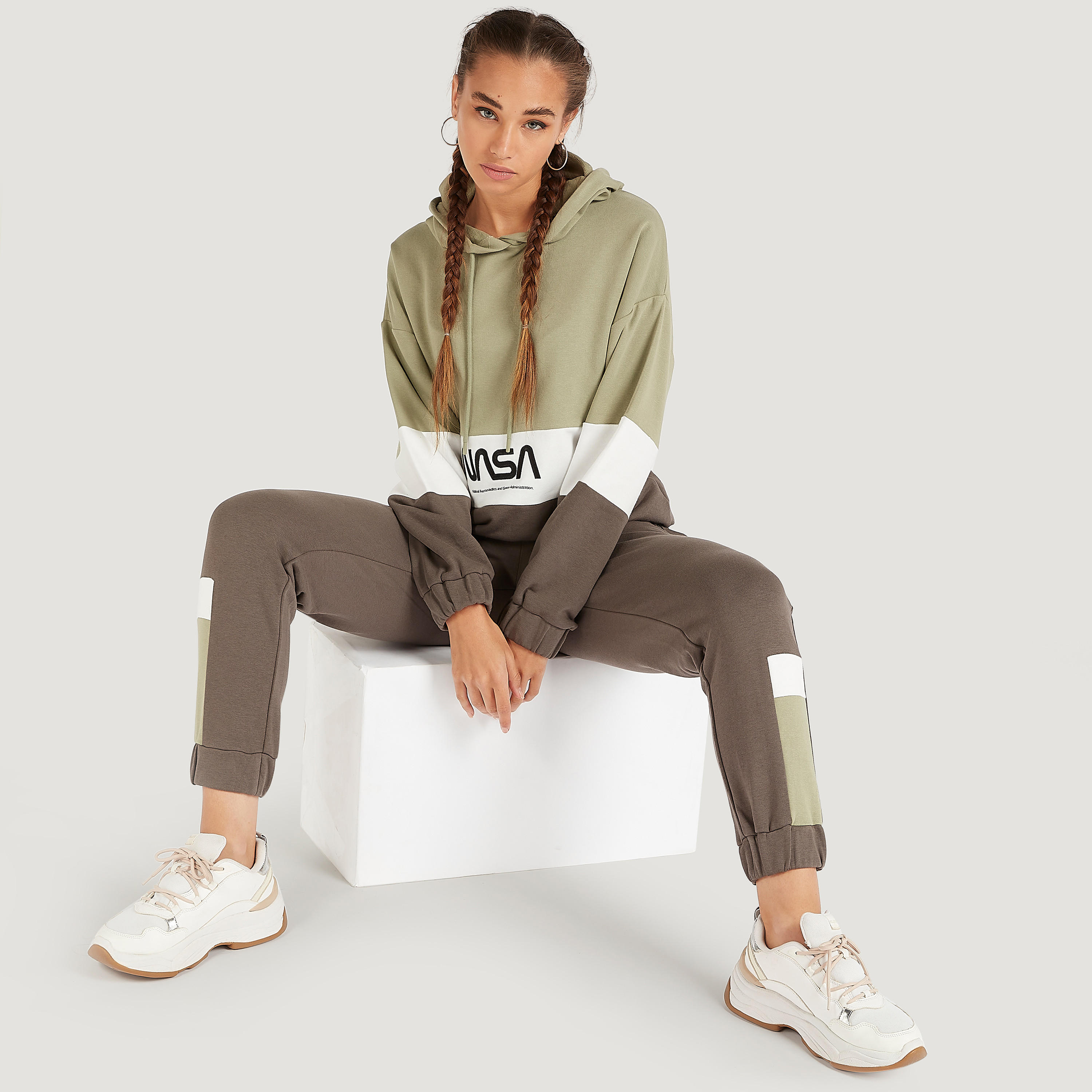 NASA Print Mid-Rise Cuffed Joggers with Drawstring Closure and Pockets-women-clothing-bottoms-joggers-image-5
