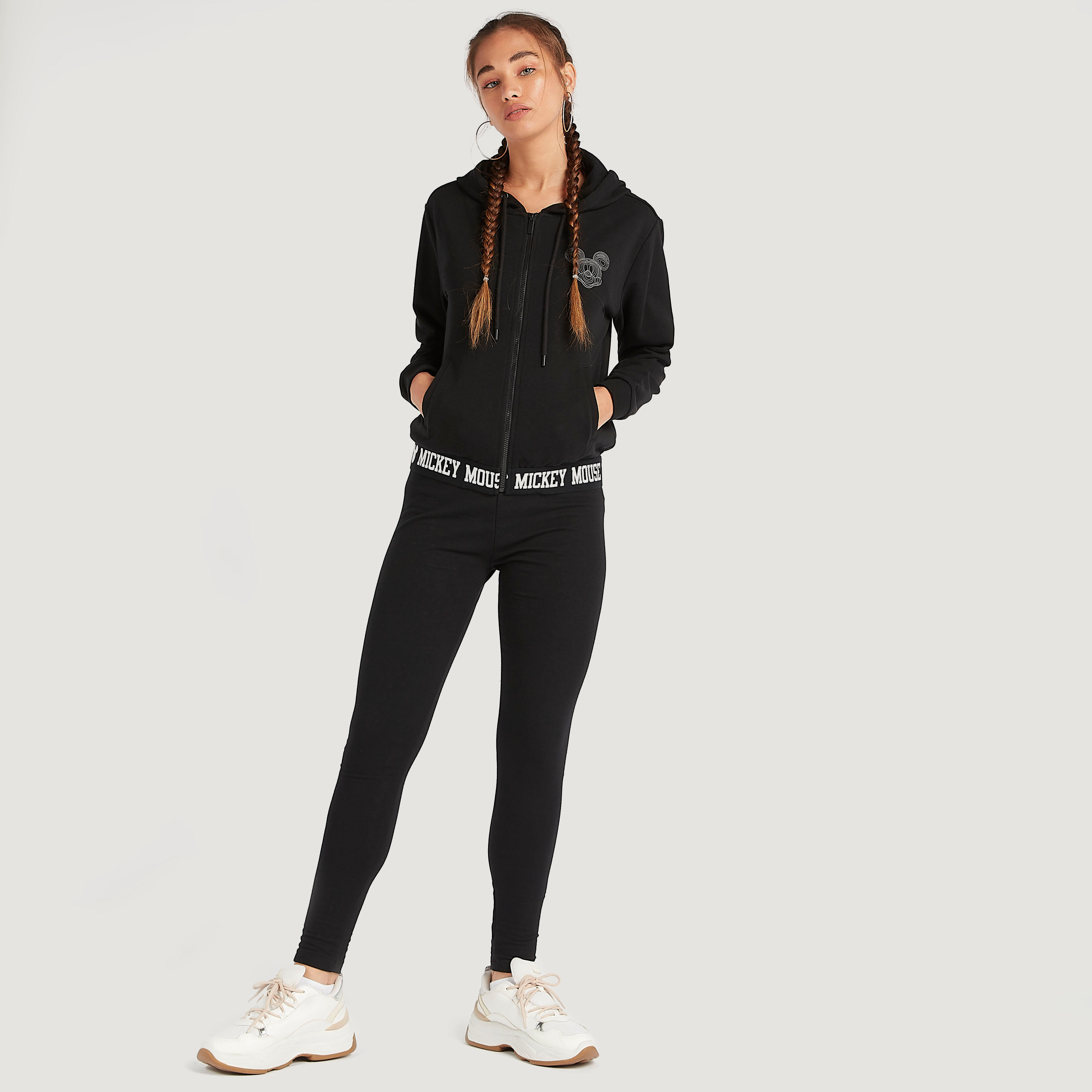 هودي خفيف بسحّاب وطبعات ميكي ماوس وأكمام طويلة-women-winterwear-coatsandjackets-jackets-image-2