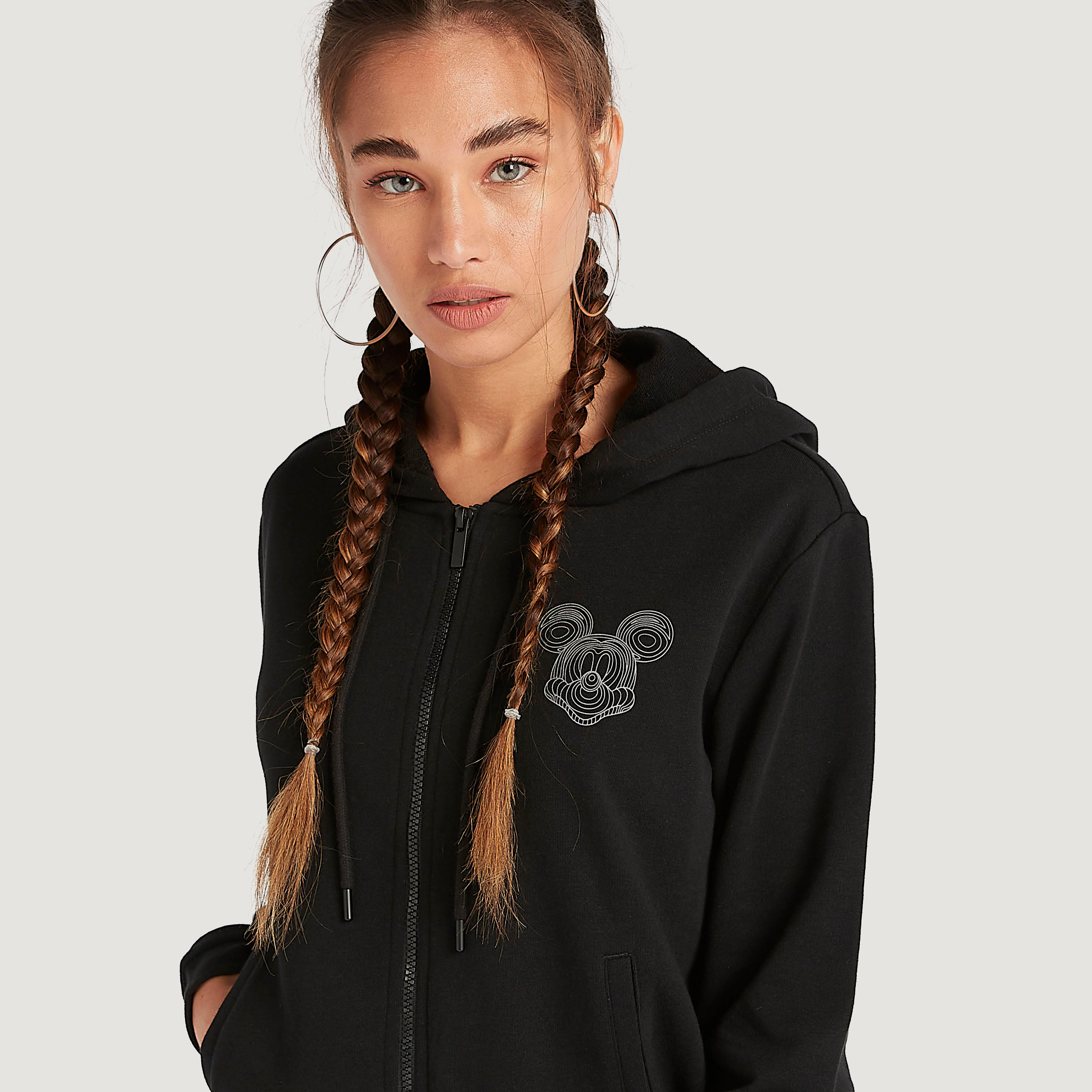 هودي خفيف بسحّاب وطبعات ميكي ماوس وأكمام طويلة-women-winterwear-coatsandjackets-jackets-image-3