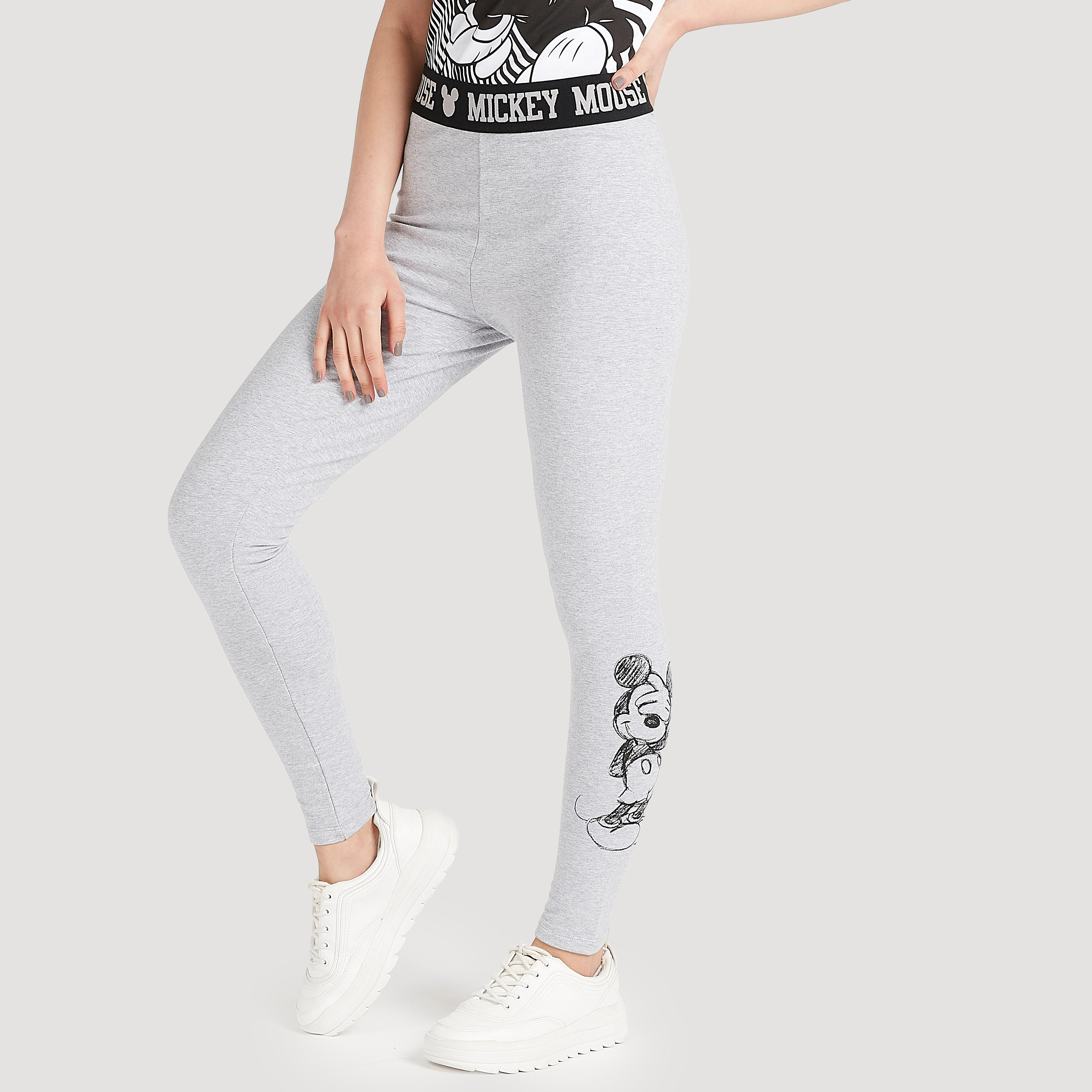 بنطلون ليقنز بخصر مطّاطي متوسّط الارتفاع وطبعات ميكي ماوس-women-clothing-bottoms-leggings-image-1