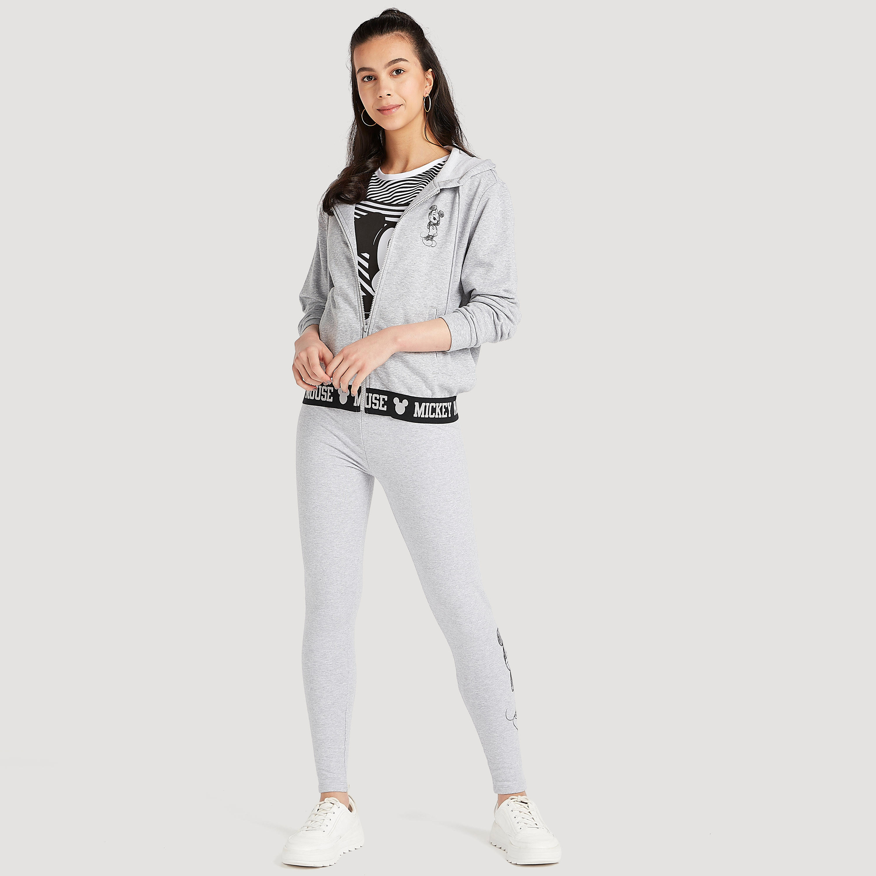 بنطلون ليقنز بخصر مطّاطي متوسّط الارتفاع وطبعات ميكي ماوس-women-clothing-bottoms-leggings-image-2