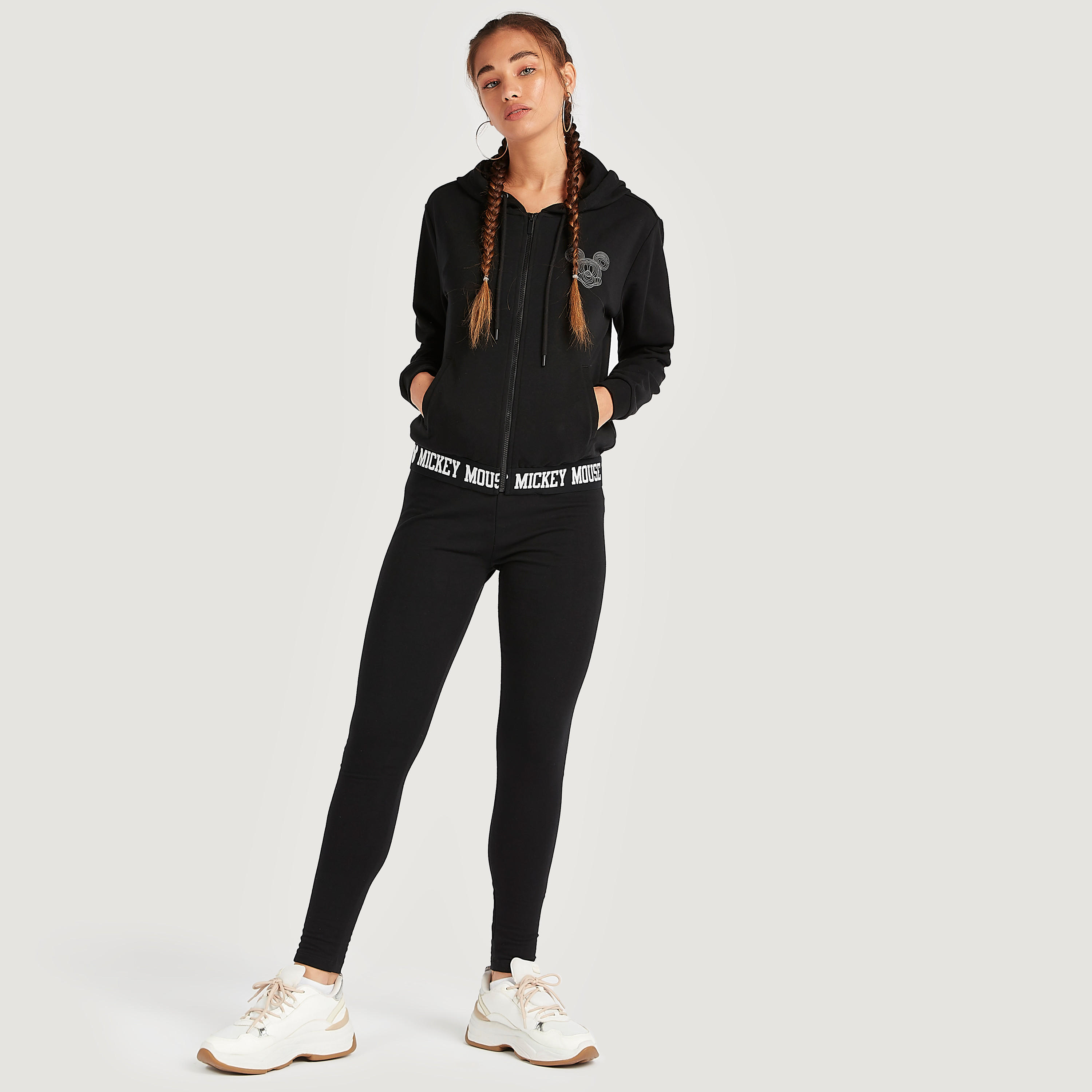 بنطلون ليقنز بخصر مطّاطي متوسّط الارتفاع وطبعات ميكي ماوس-women-clothing-bottoms-leggings-image-2